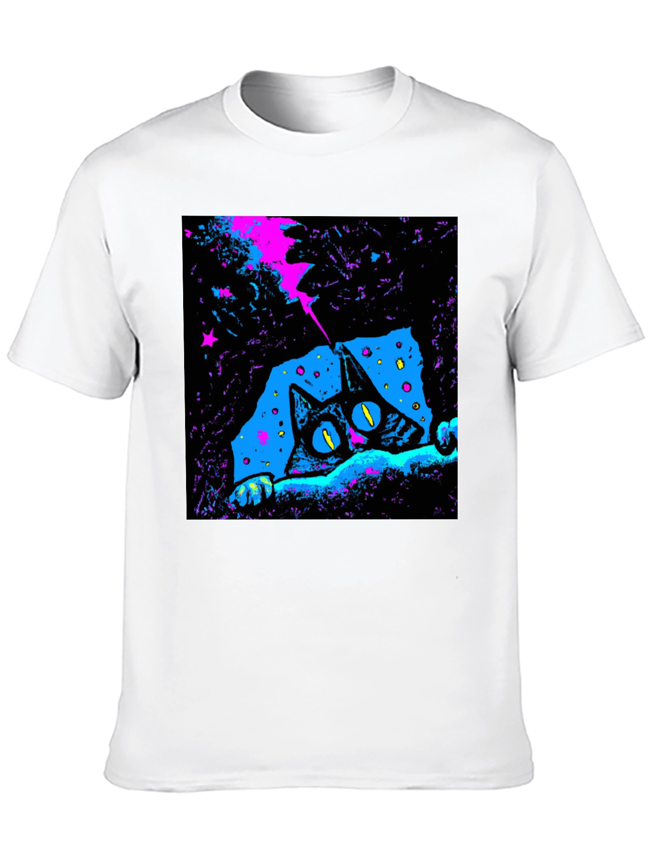 Cosmic Cat Graphic Tee - Mens Black T-Shirt