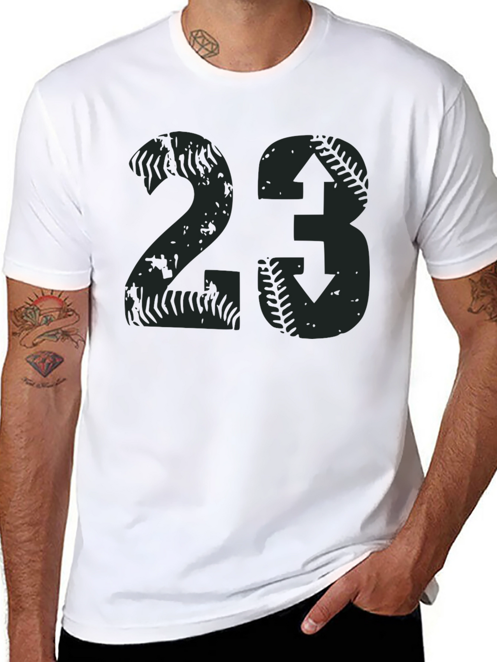 Distressed Baseball Number 23 T-Shirt