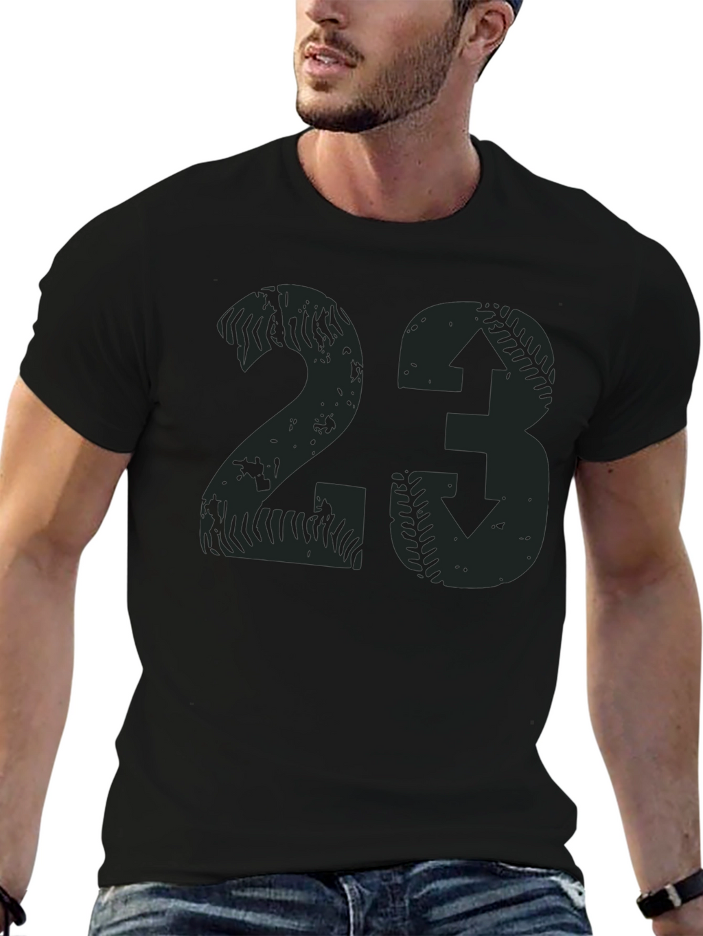 Distressed Baseball Number 23 T-Shirt