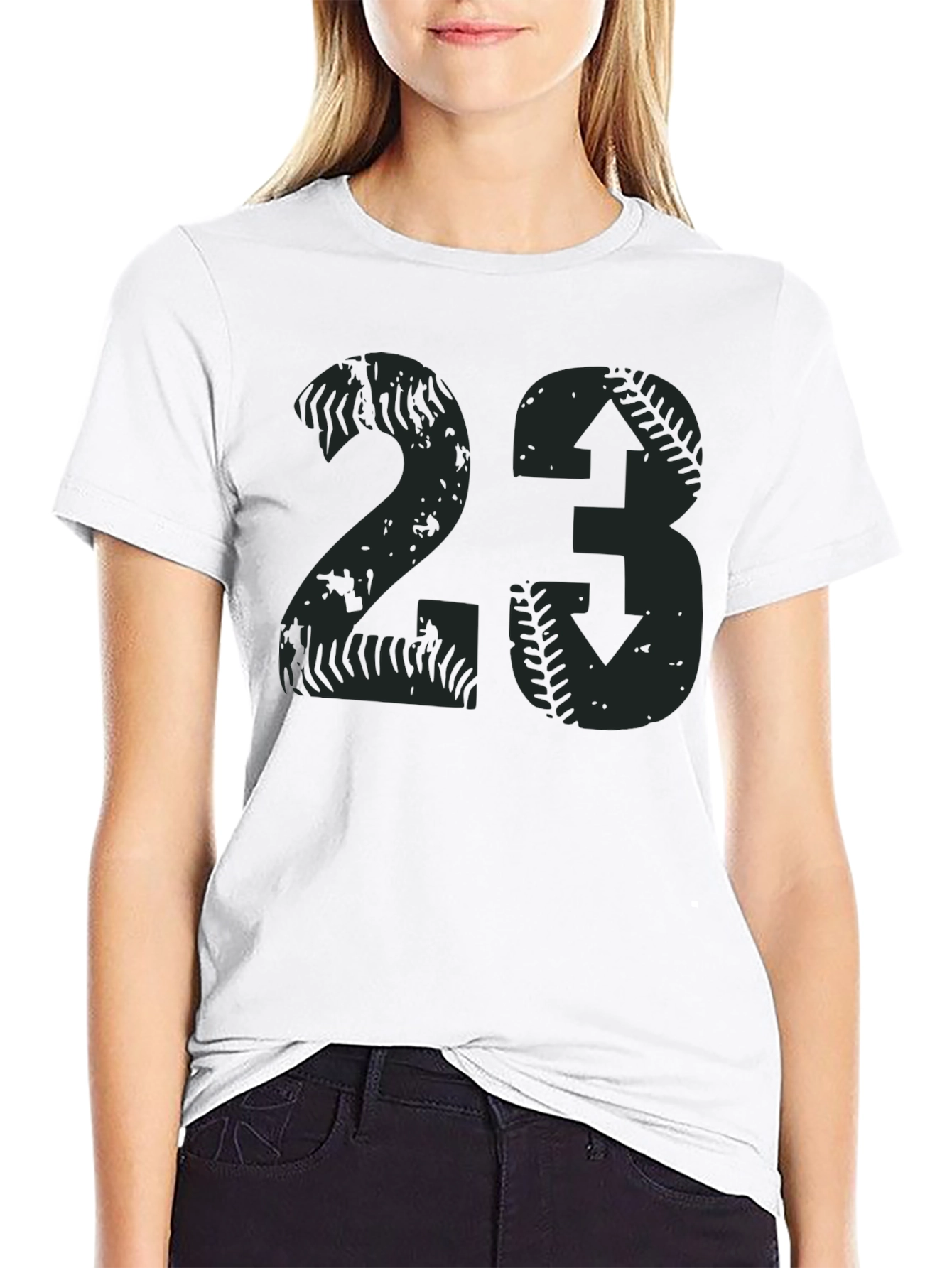 Distressed Baseball Number 23 T-Shirt