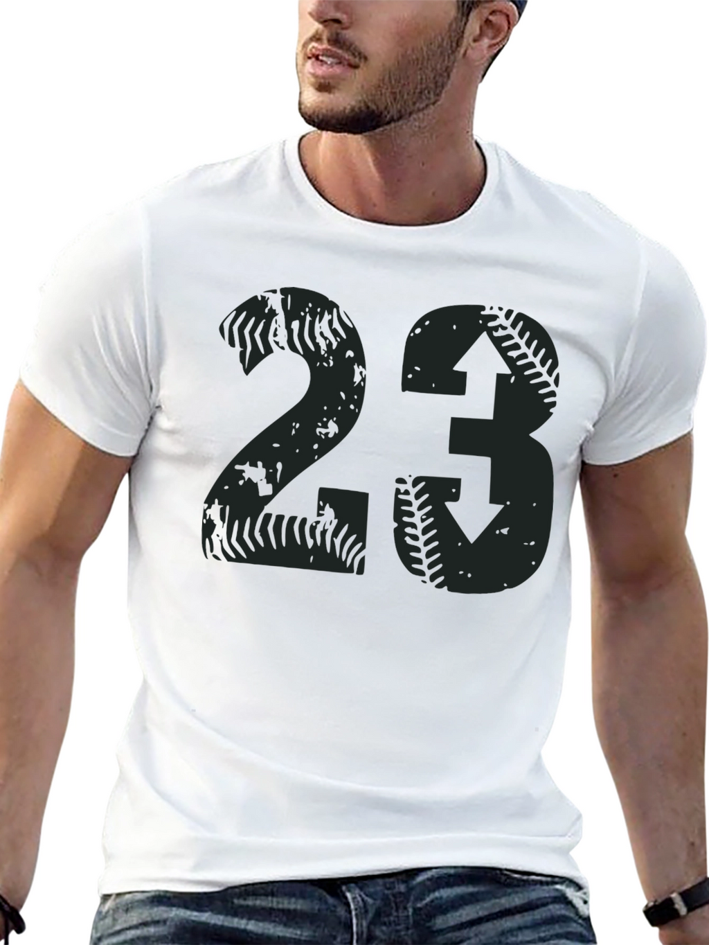 Distressed Baseball Number 23 T-Shirt
