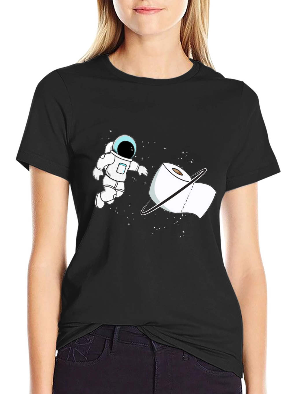 Astronaut Toilet Paper Humor Graphic Tee