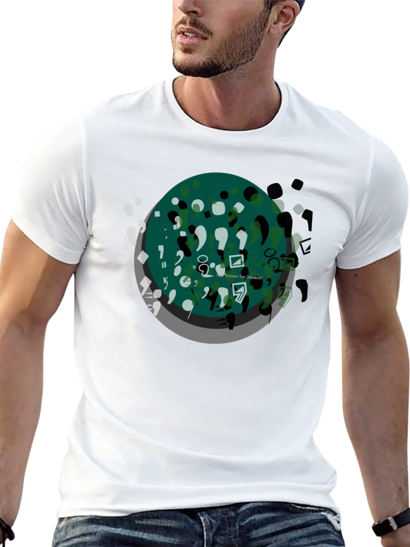 Abstract Art Graphic Tee - Black Casual T-Shirt