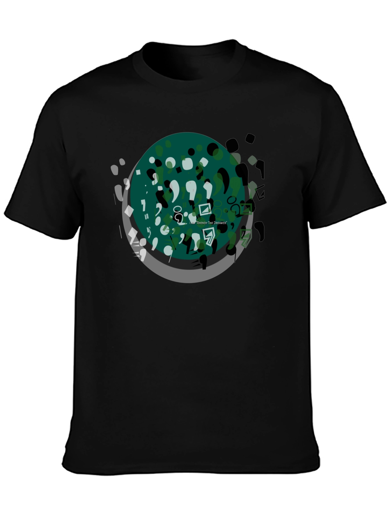 Abstract Art Graphic Tee - Black Casual T-Shirt
