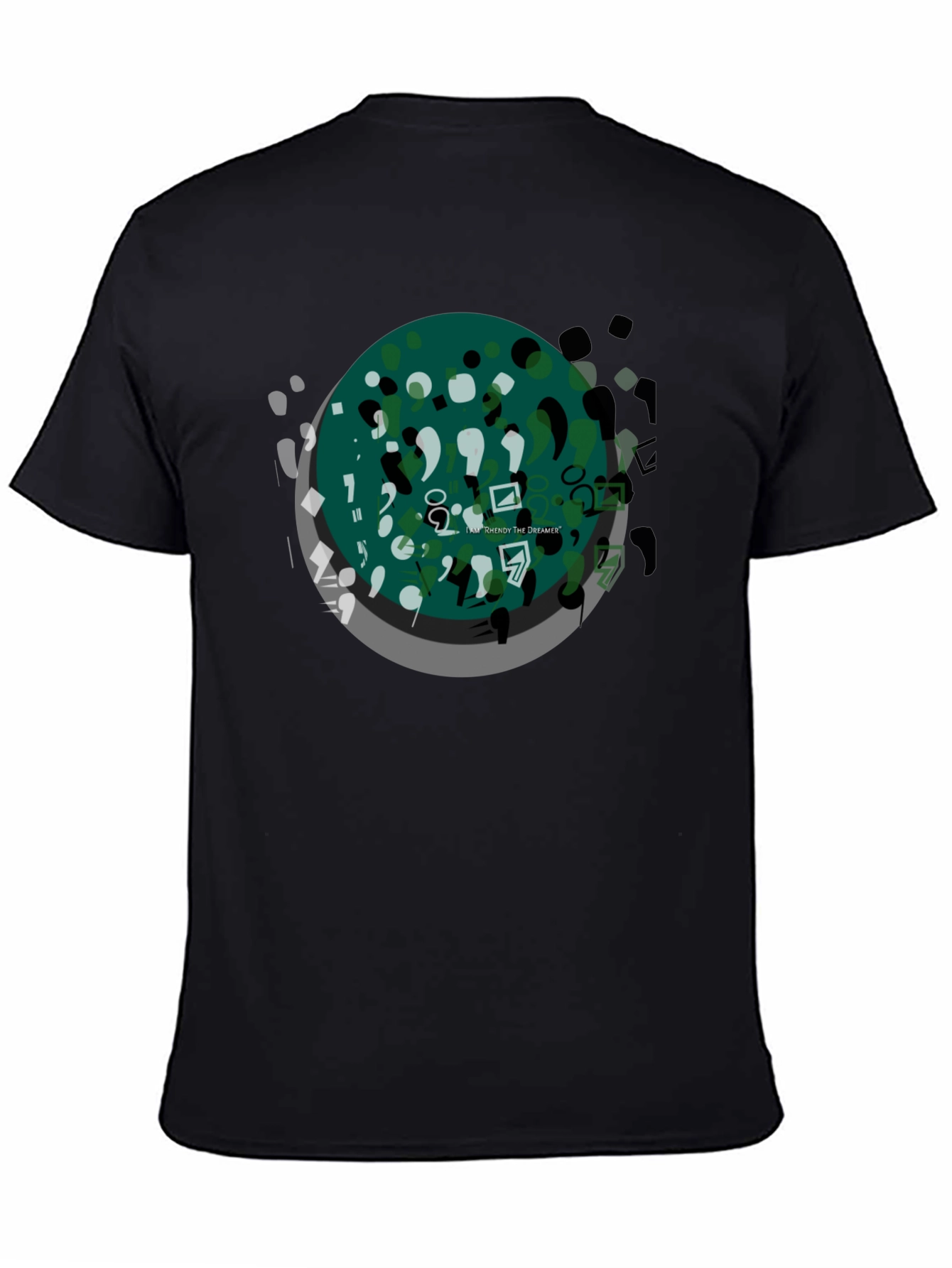 Abstract Art Graphic Tee - Black Casual T-Shirt