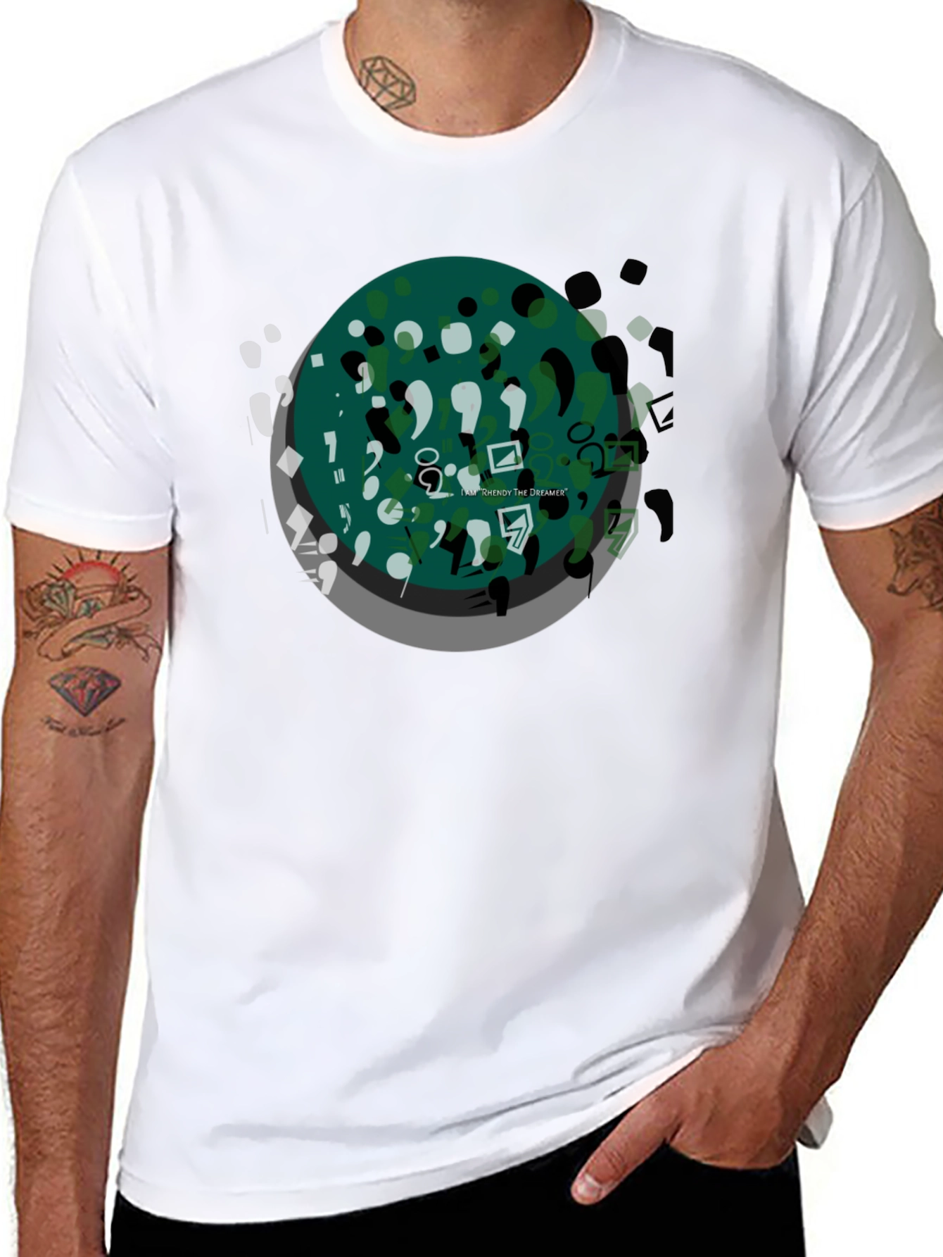 Abstract Art Graphic Tee - Black Casual T-Shirt