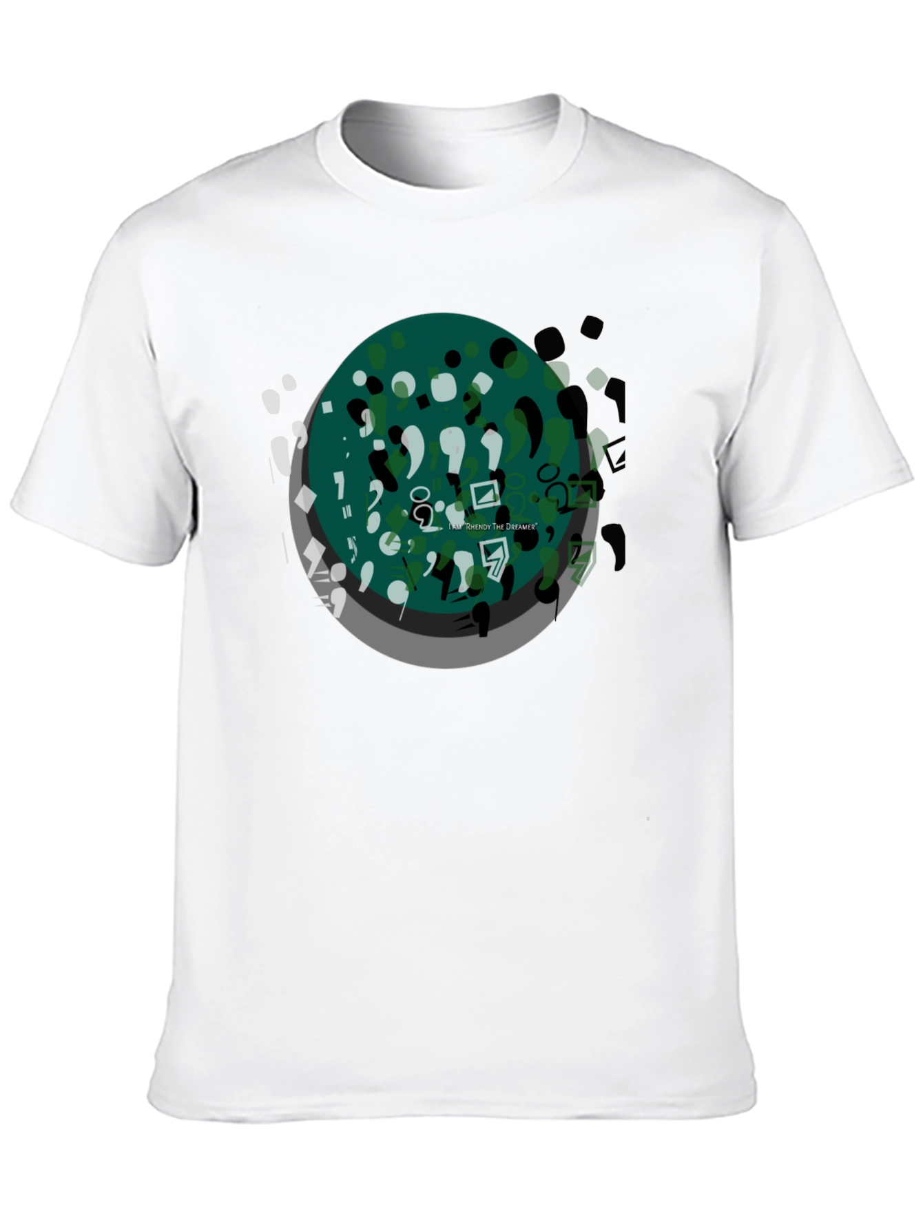 Abstract Art Graphic Tee - Black Casual T-Shirt