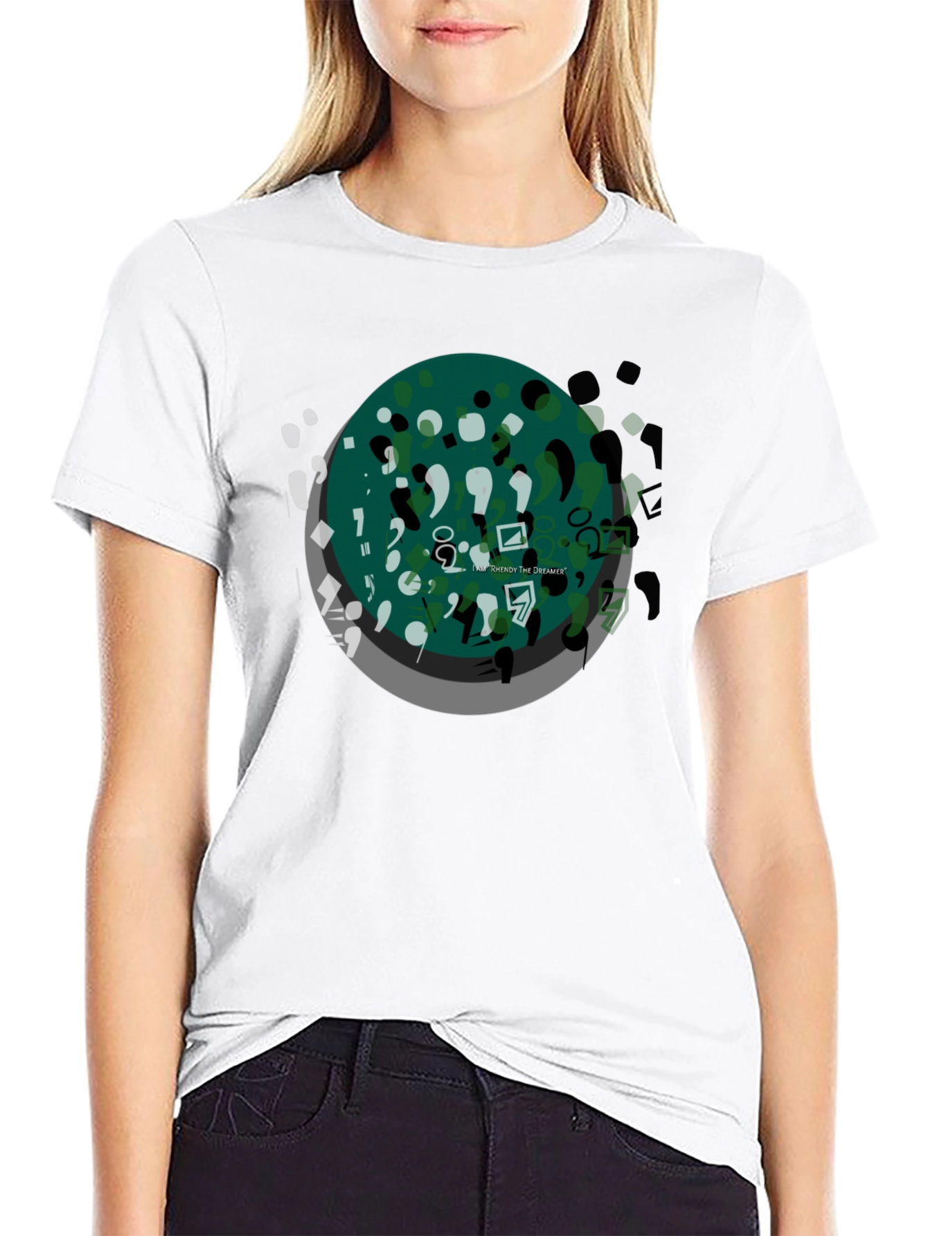 Abstract Art Graphic Tee - Black Casual T-Shirt