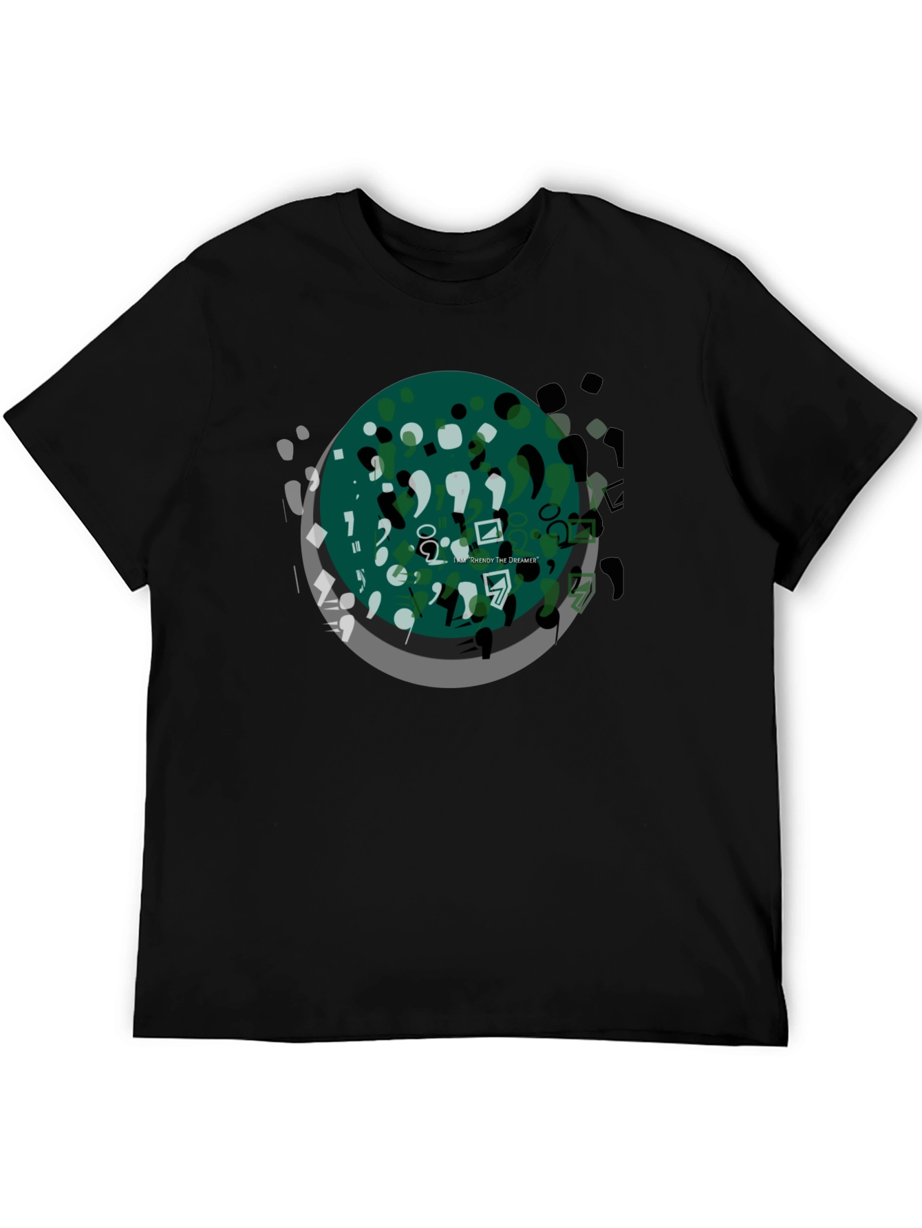 Abstract Art Graphic Tee - Black Casual T-Shirt