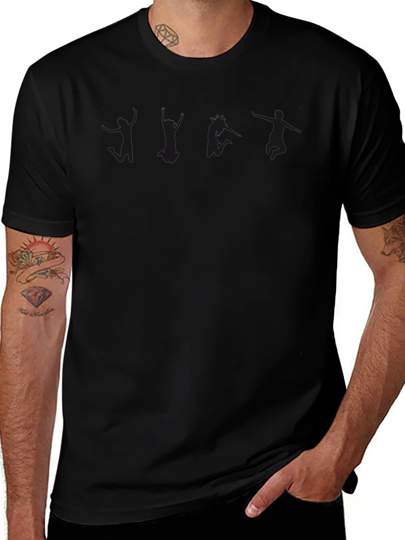 Classic Black Cotton Crew Neck Tee