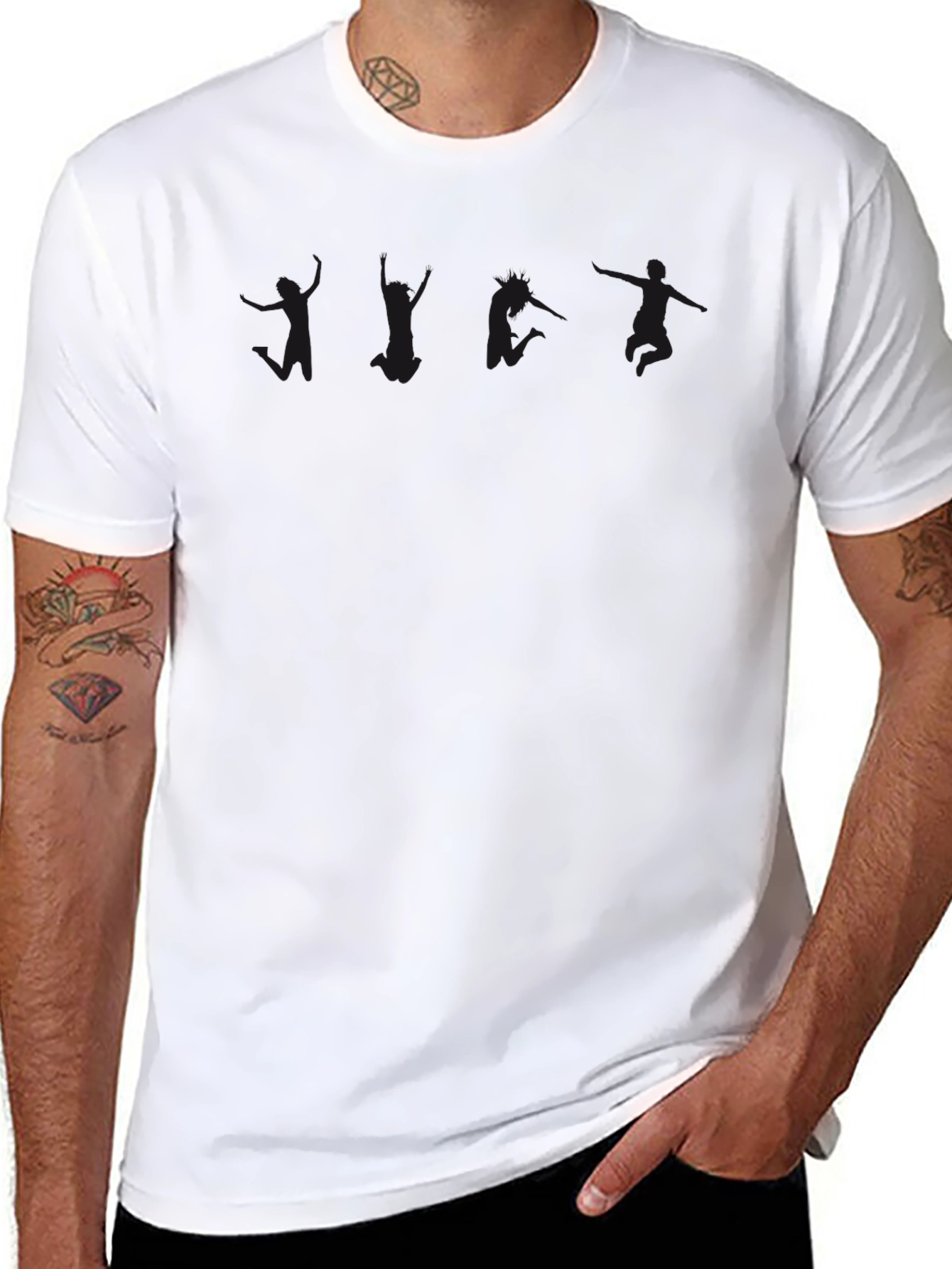 Classic Black Cotton Crew Neck Tee