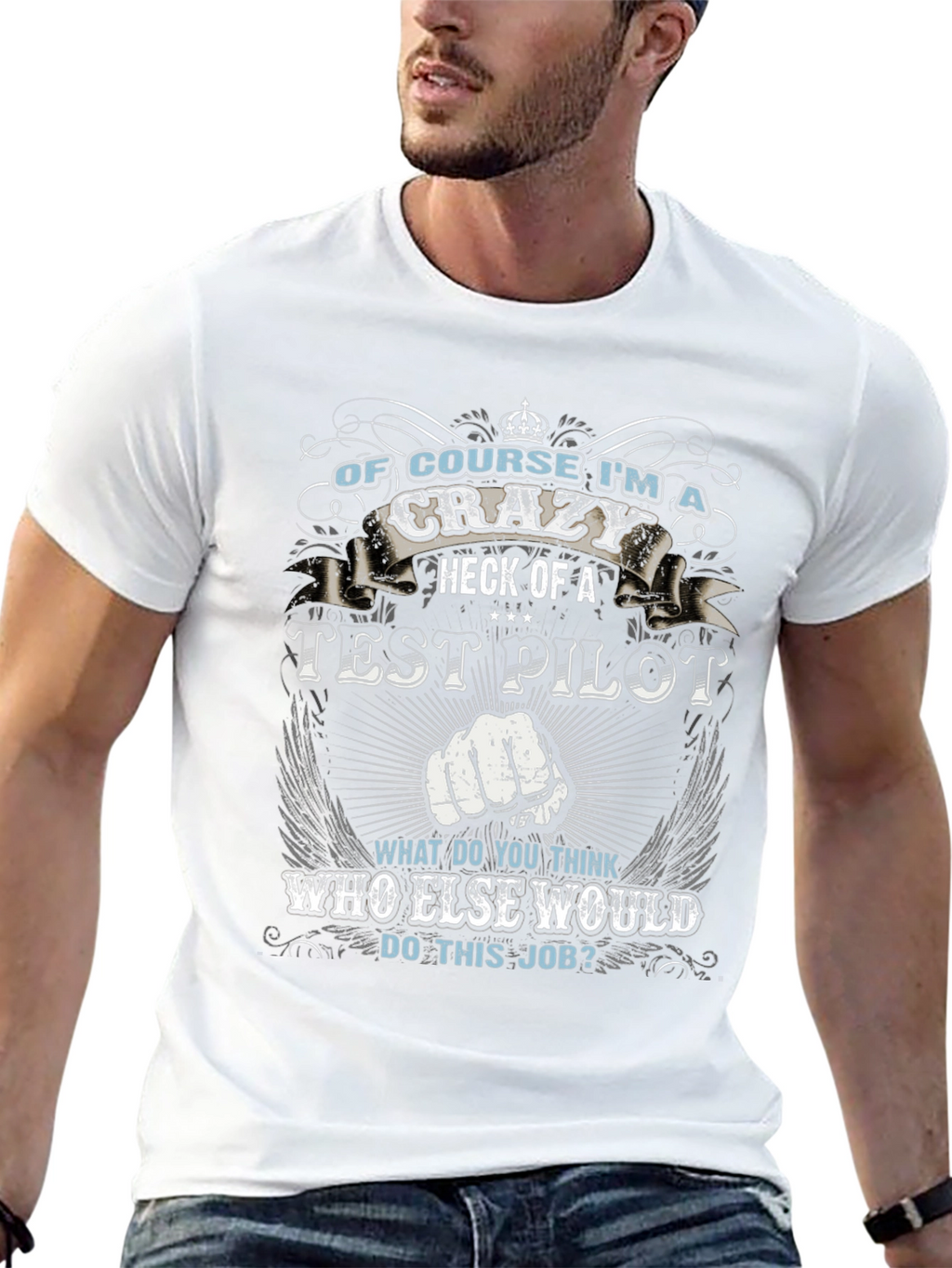 Crazy Test Pilot Graphic T-Shirt