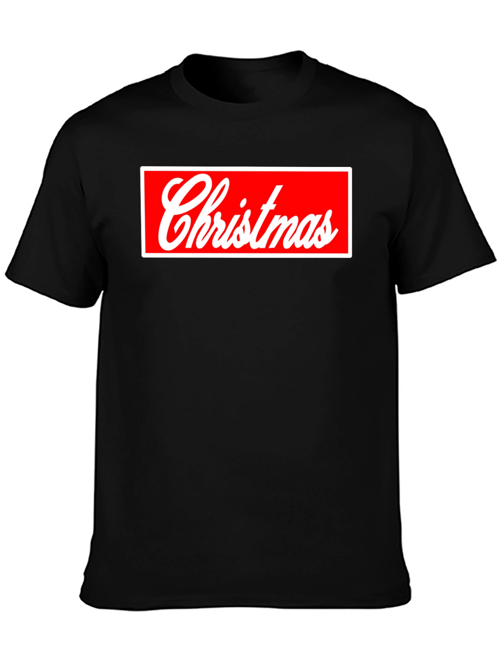 Christmas Red Box Logo Black Tee