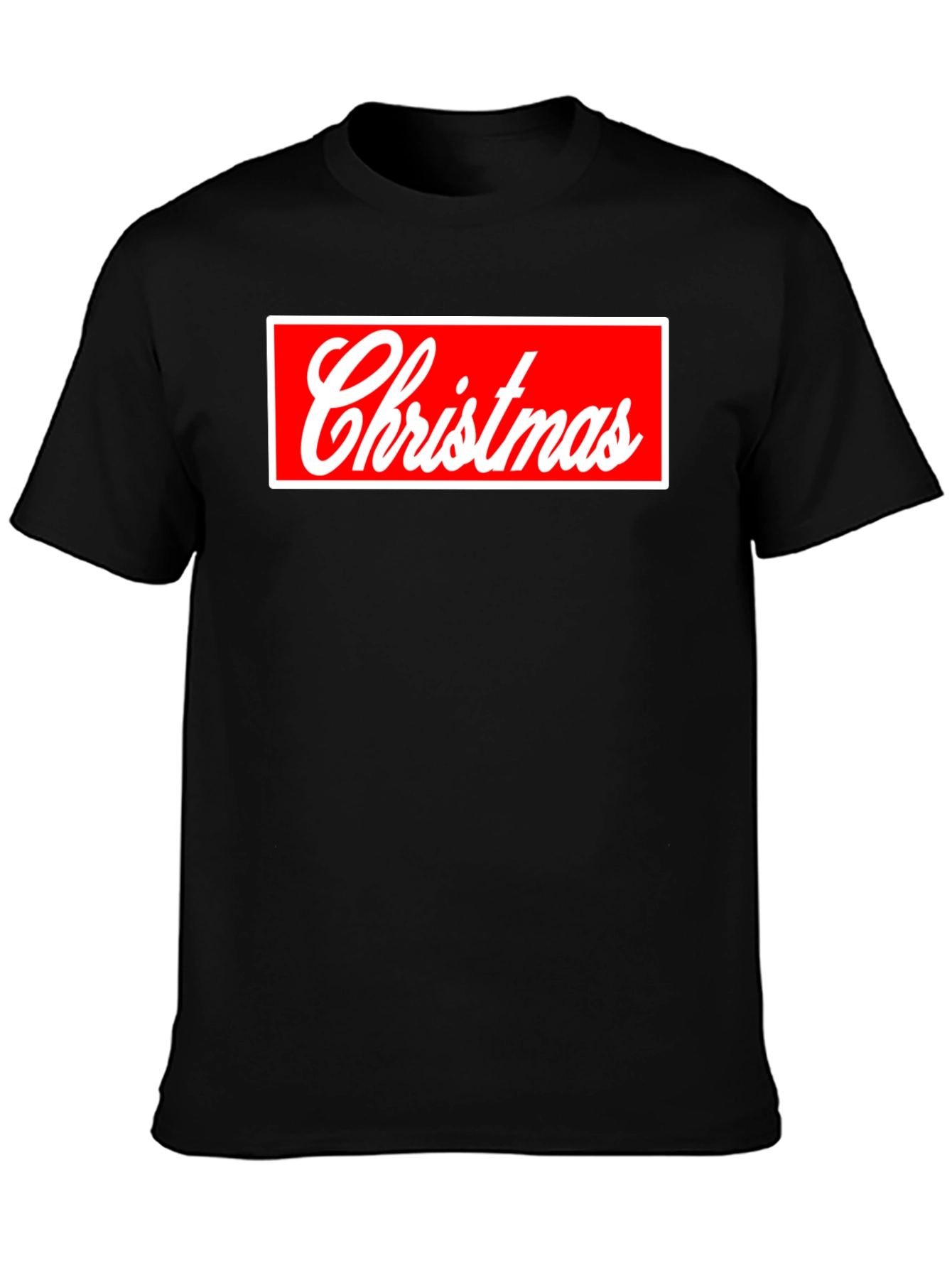Christmas Red Box Logo Black Tee