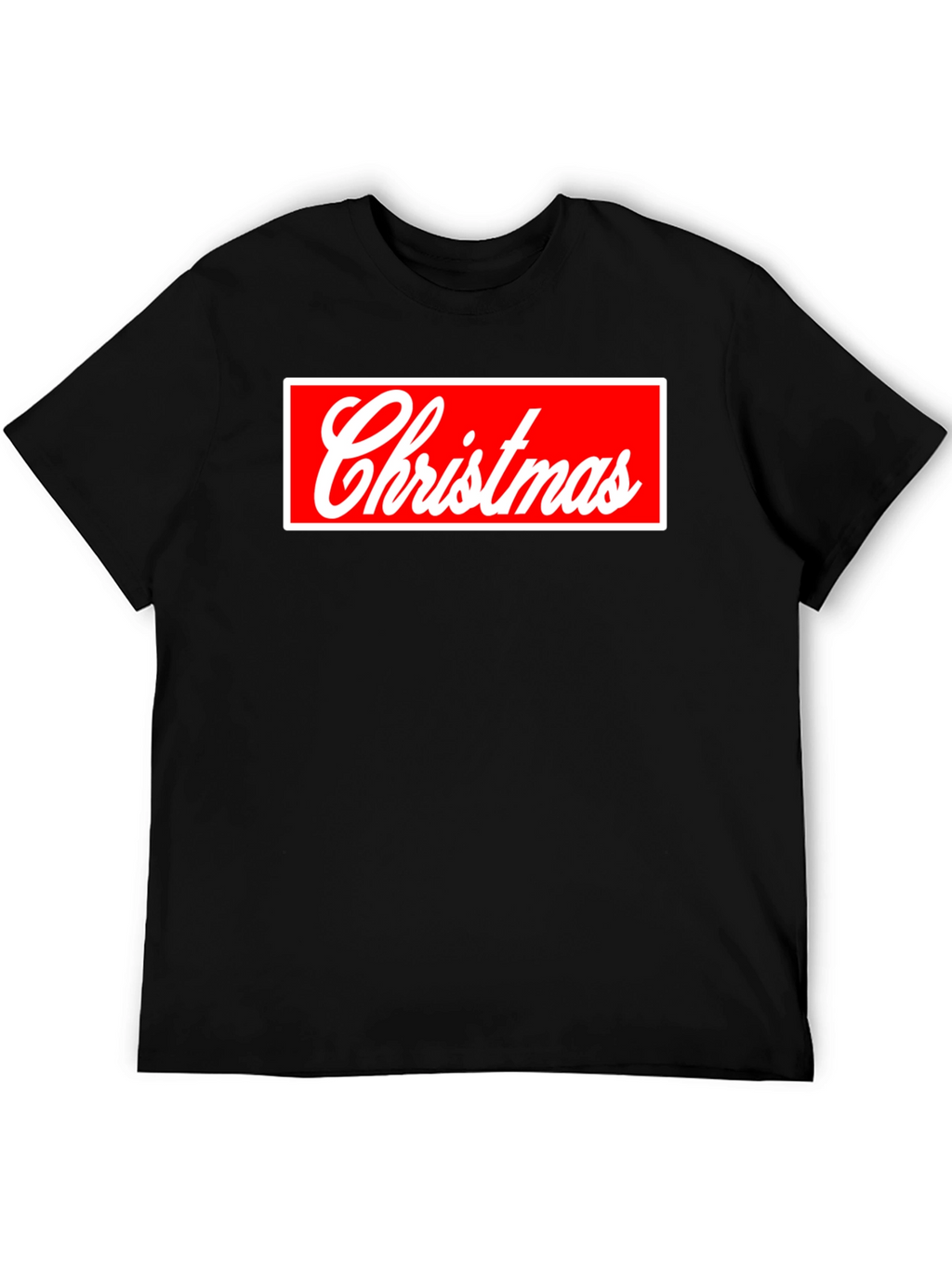 Christmas Red Box Logo Black Tee