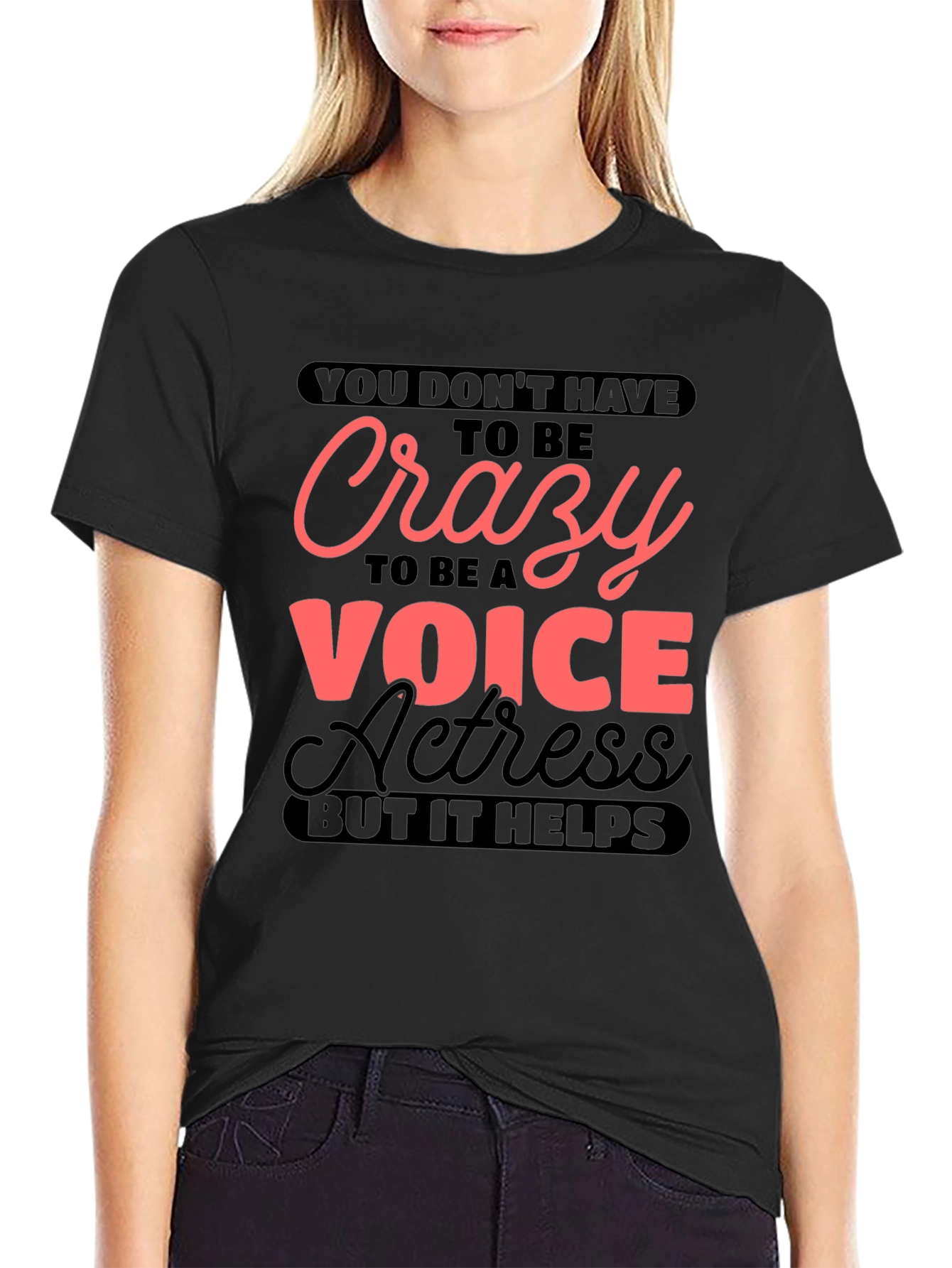Crazy Voice Actress Graphic T-Shirt