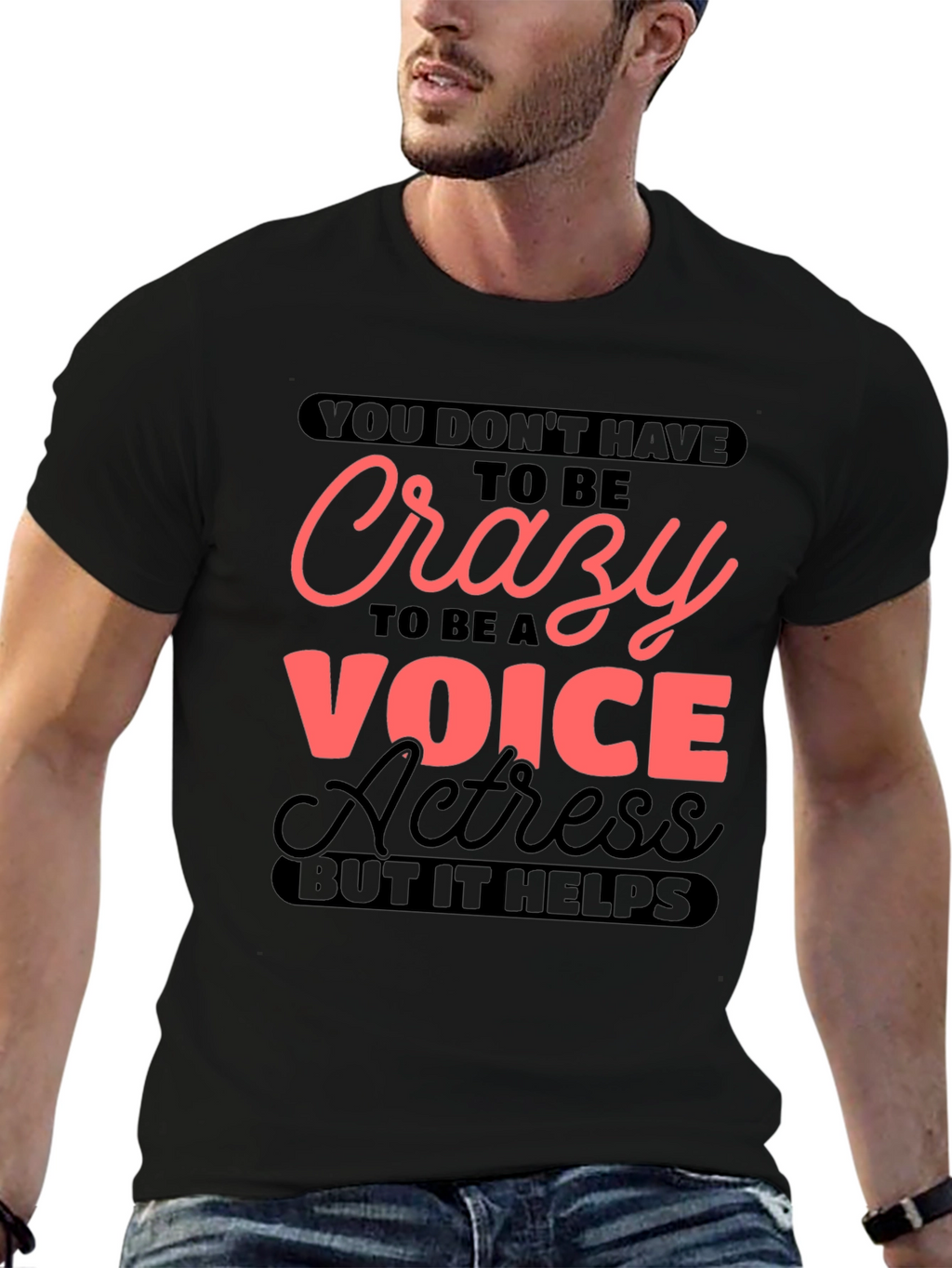 Crazy Voice Actress Graphic T-Shirt