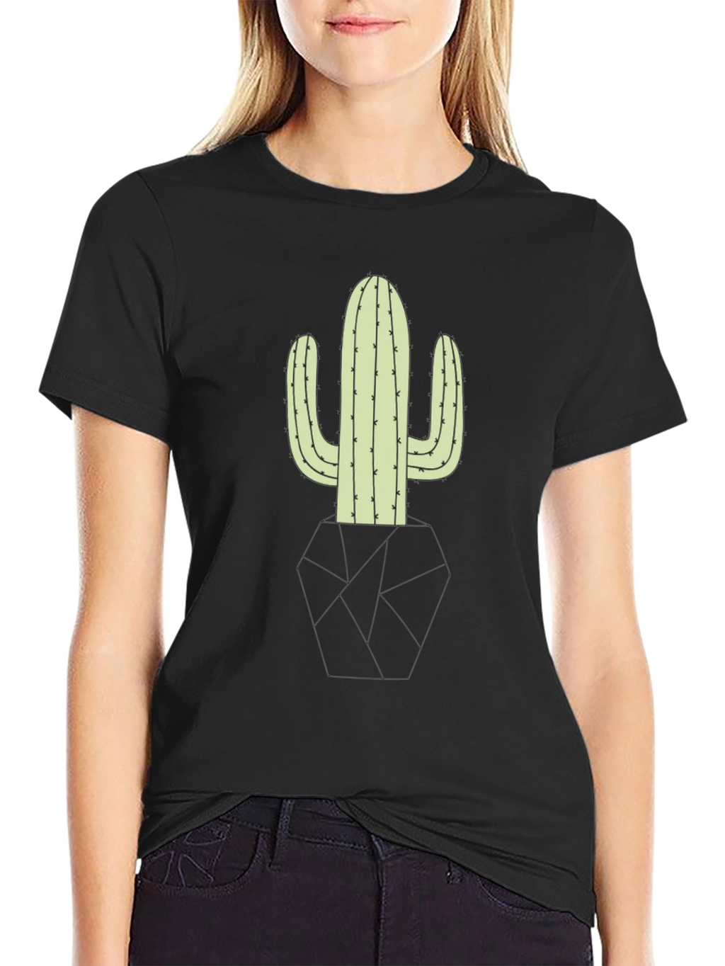 Cactus Graphic Black T-Shirt - Desert Style
