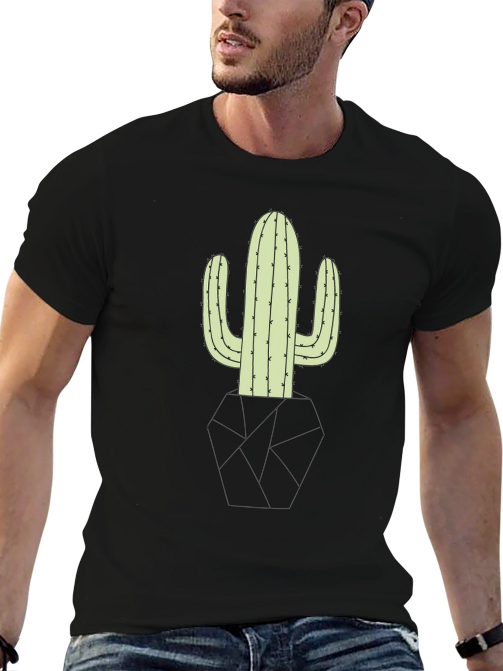 Cactus Graphic Black T-Shirt - Desert Style