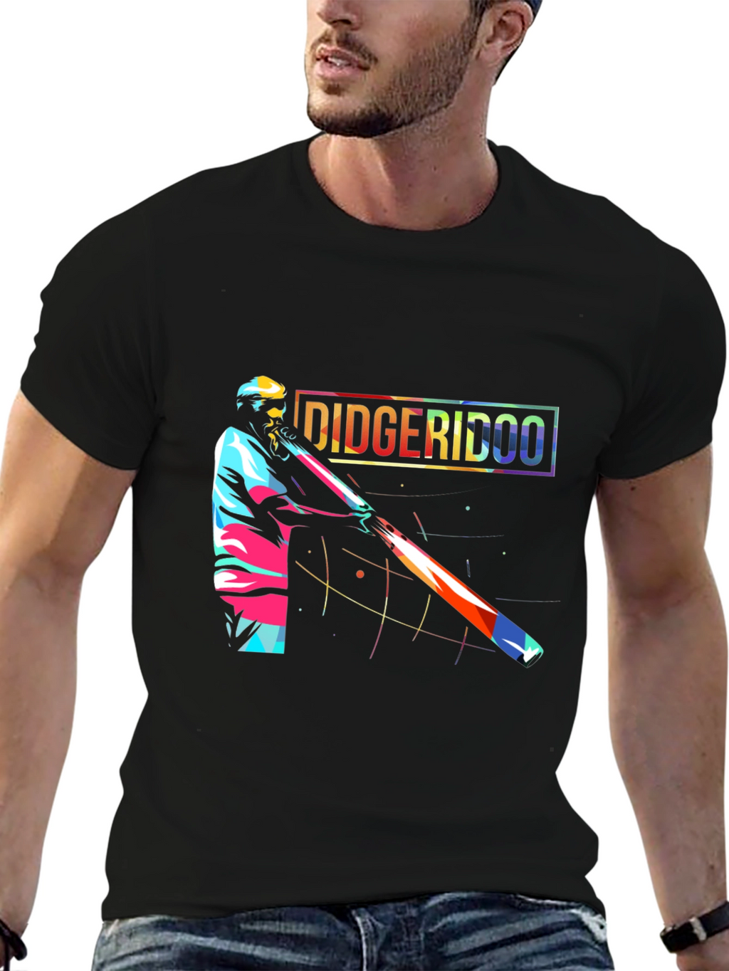 Didgeridoo Player Graphic Black Tee
