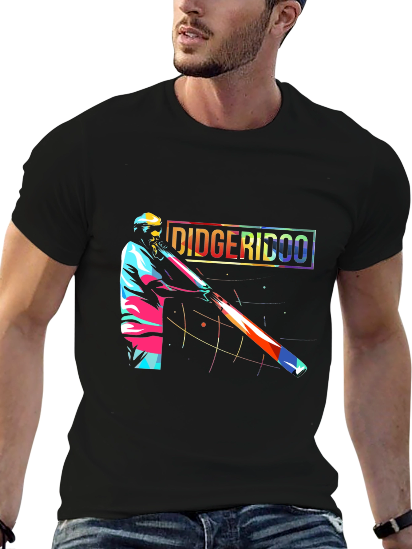 Didgeridoo Player Graphic Black Tee