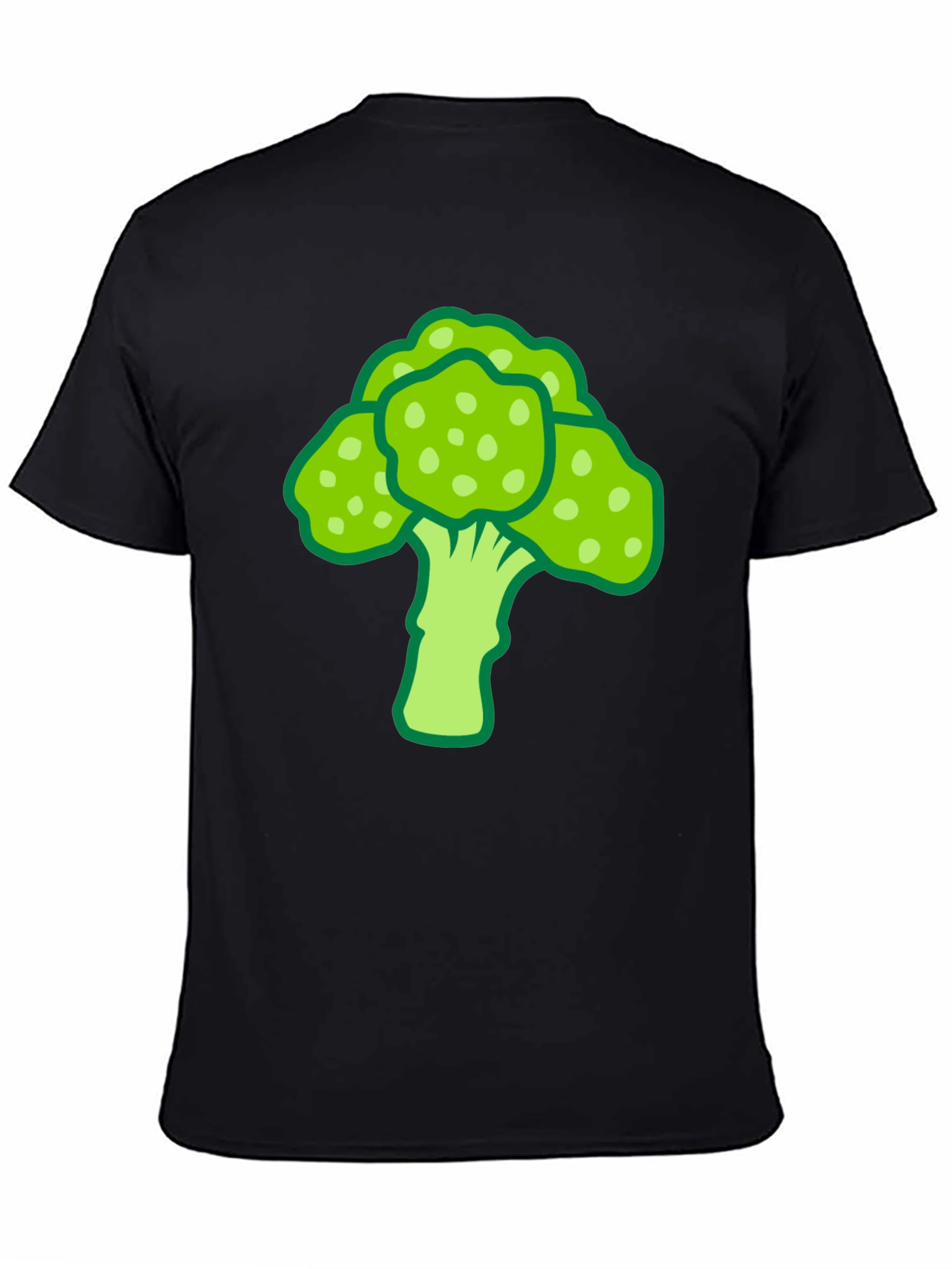 Broccoli Graphic Print Black T-Shirt