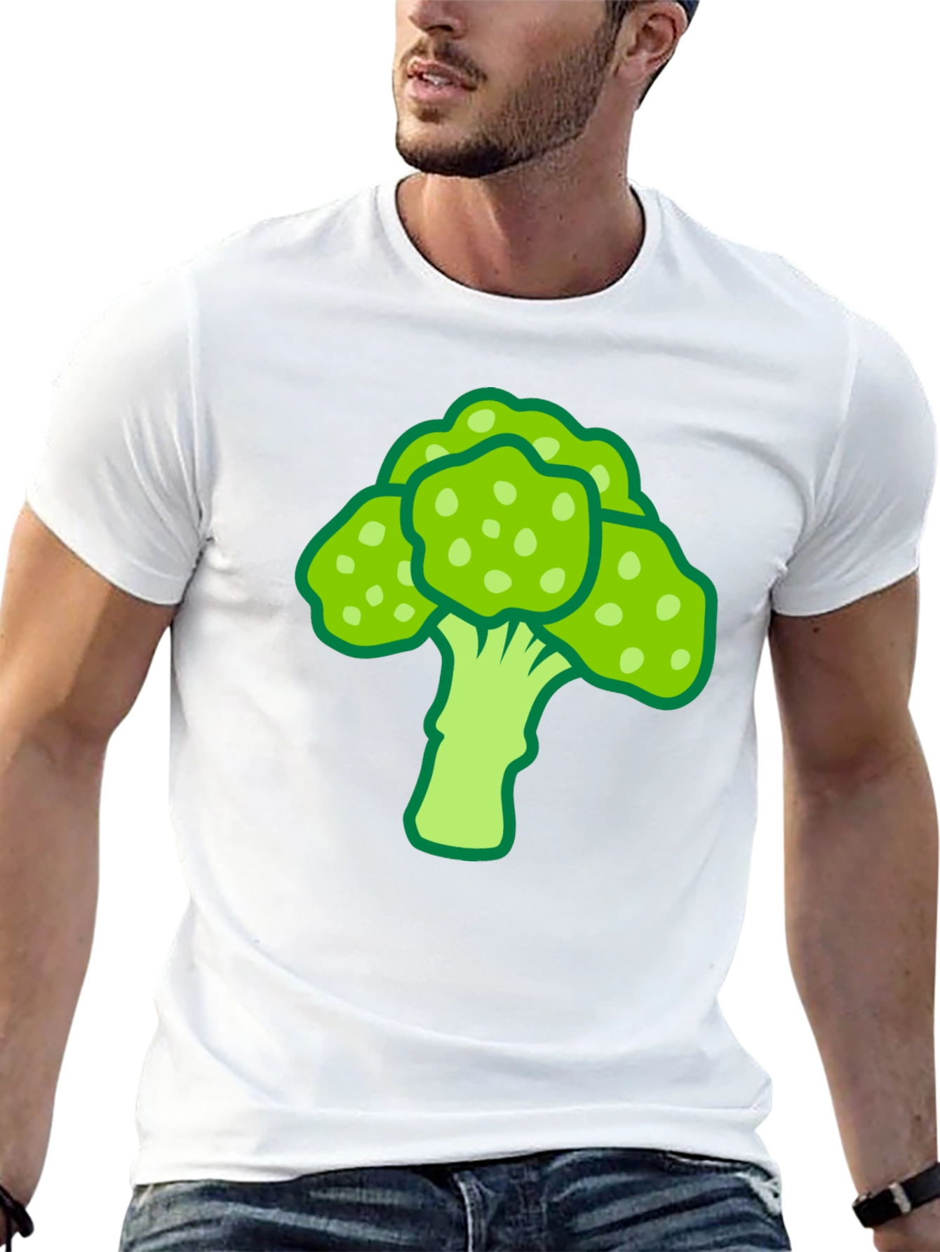 Broccoli Graphic Print Black T-Shirt