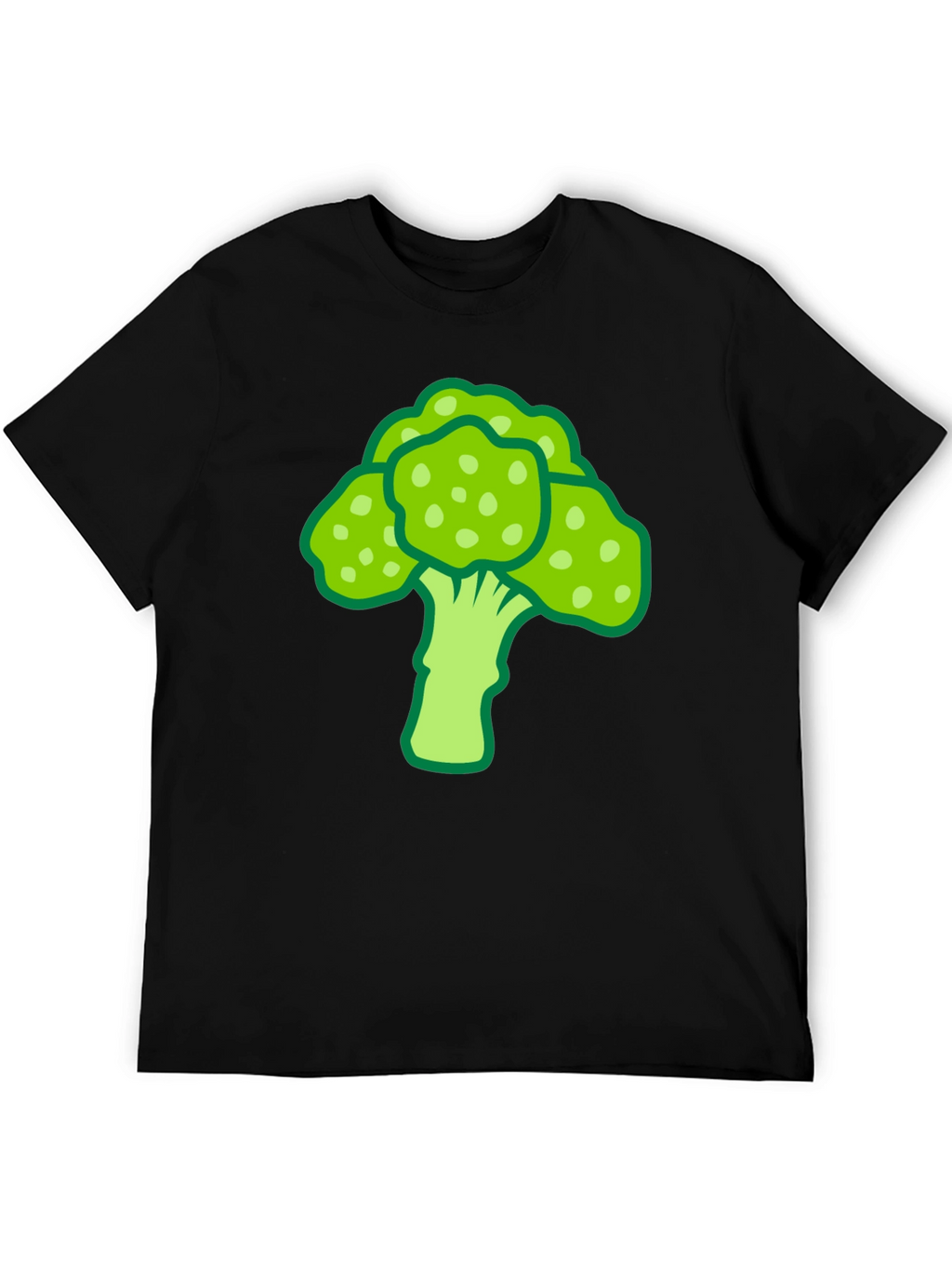 Broccoli Graphic Print Black T-Shirt