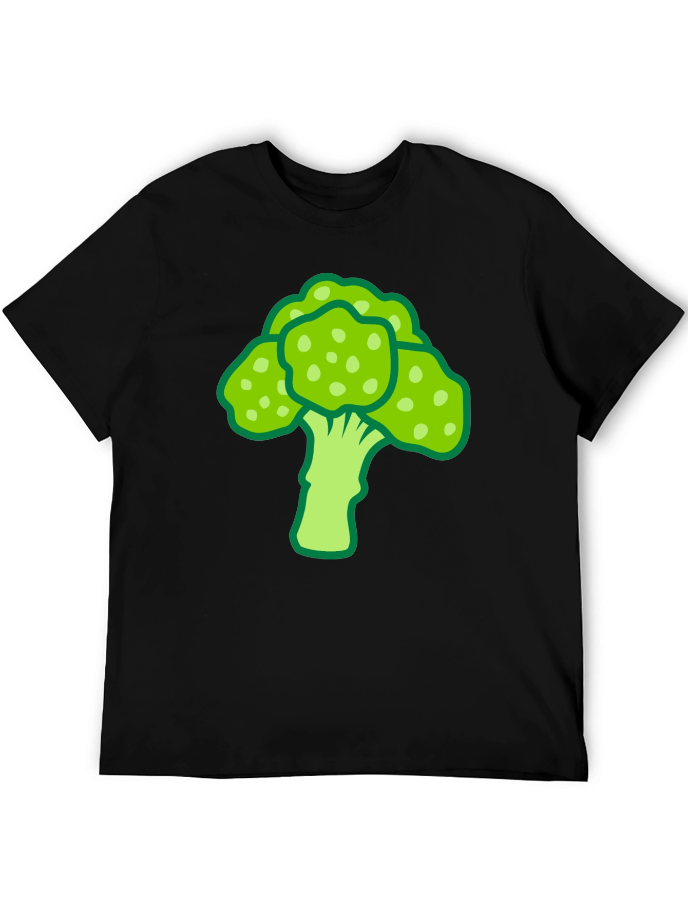Broccoli Graphic Print Black T-Shirt