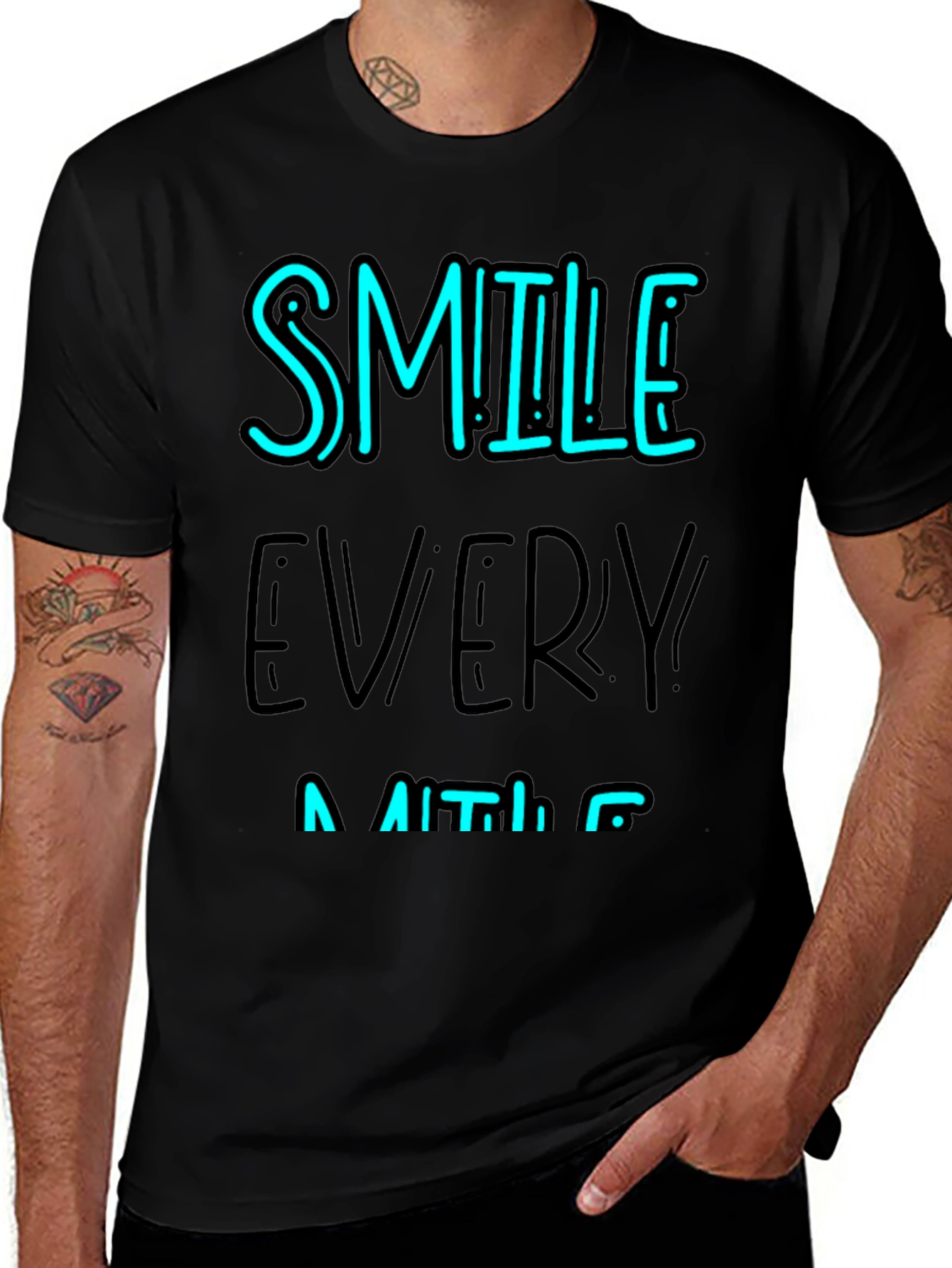 Smile Every Minute Black Graphic Tee