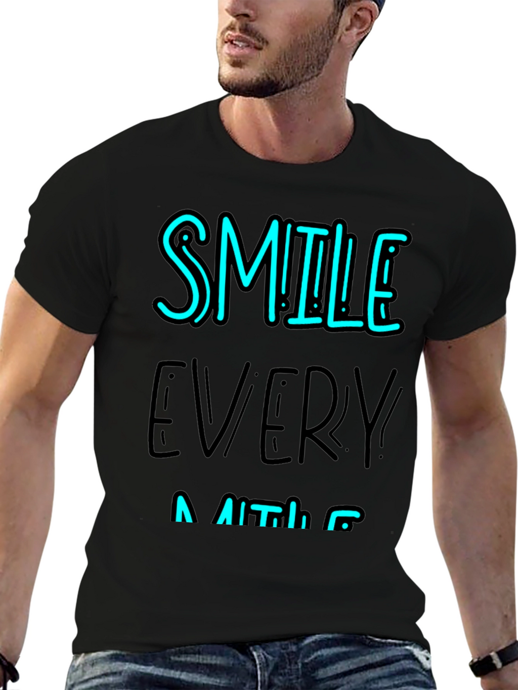 Smile Every Minute Black Graphic Tee
