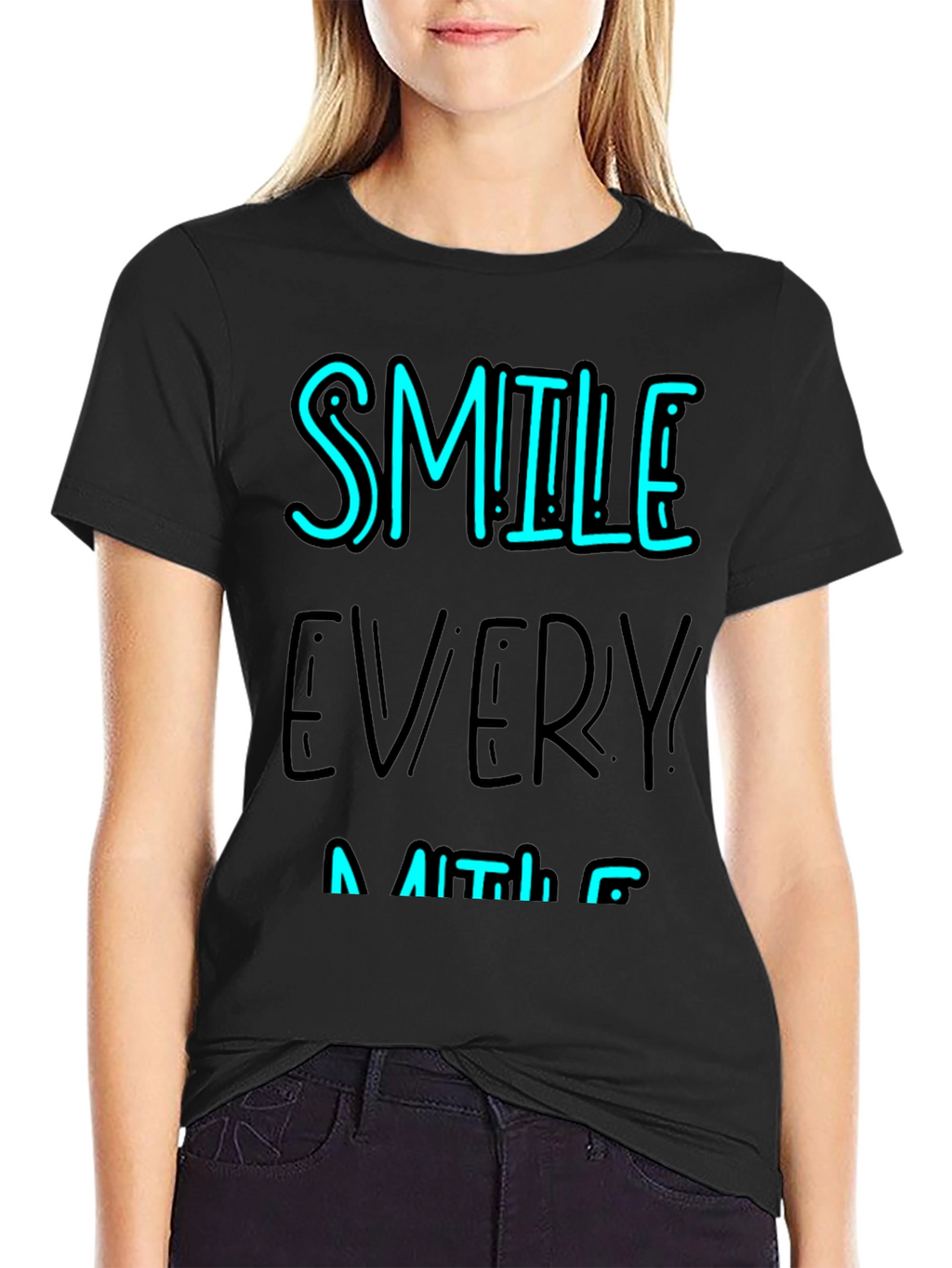 Smile Every Minute Black Graphic Tee
