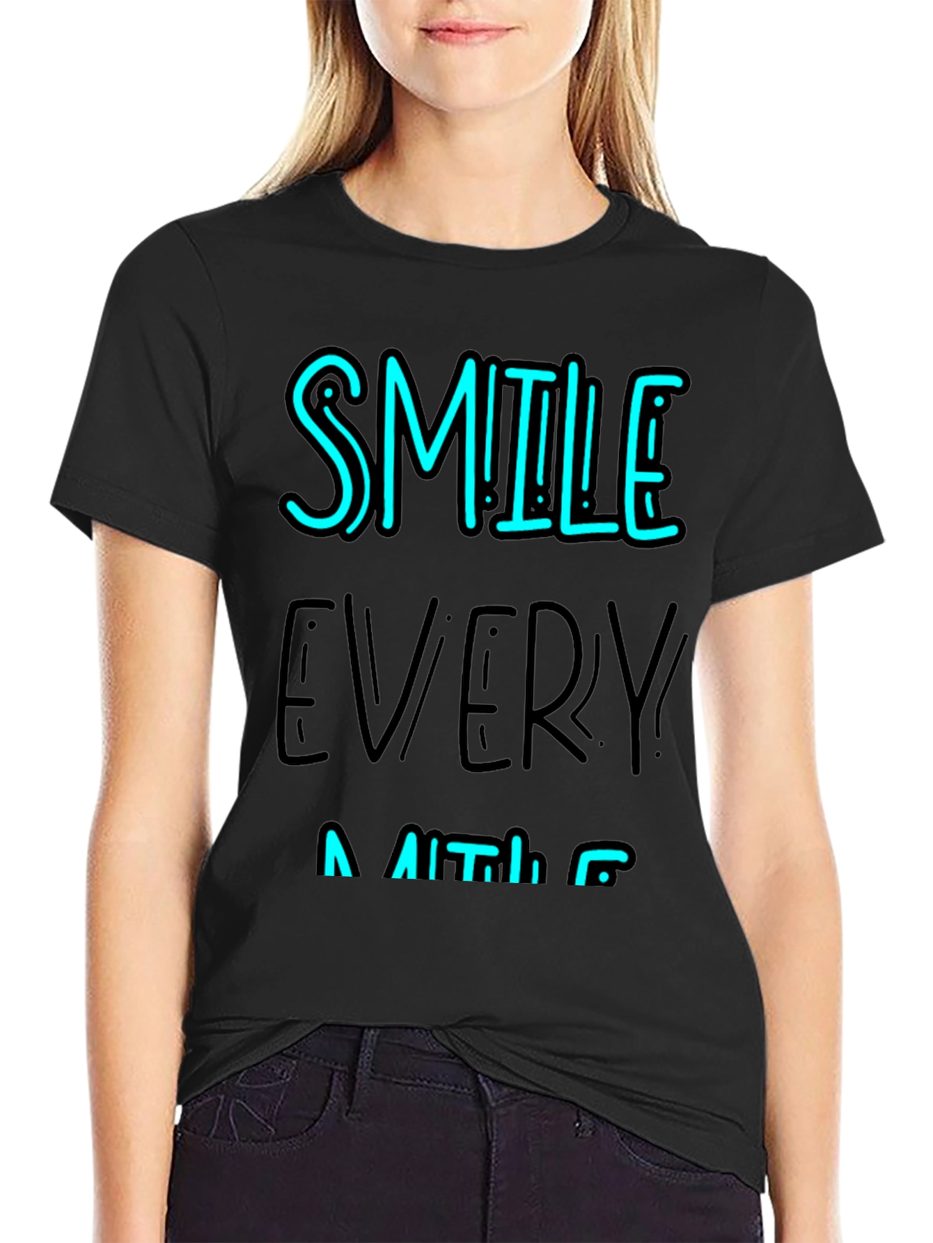 Smile Every Minute Black Graphic Tee