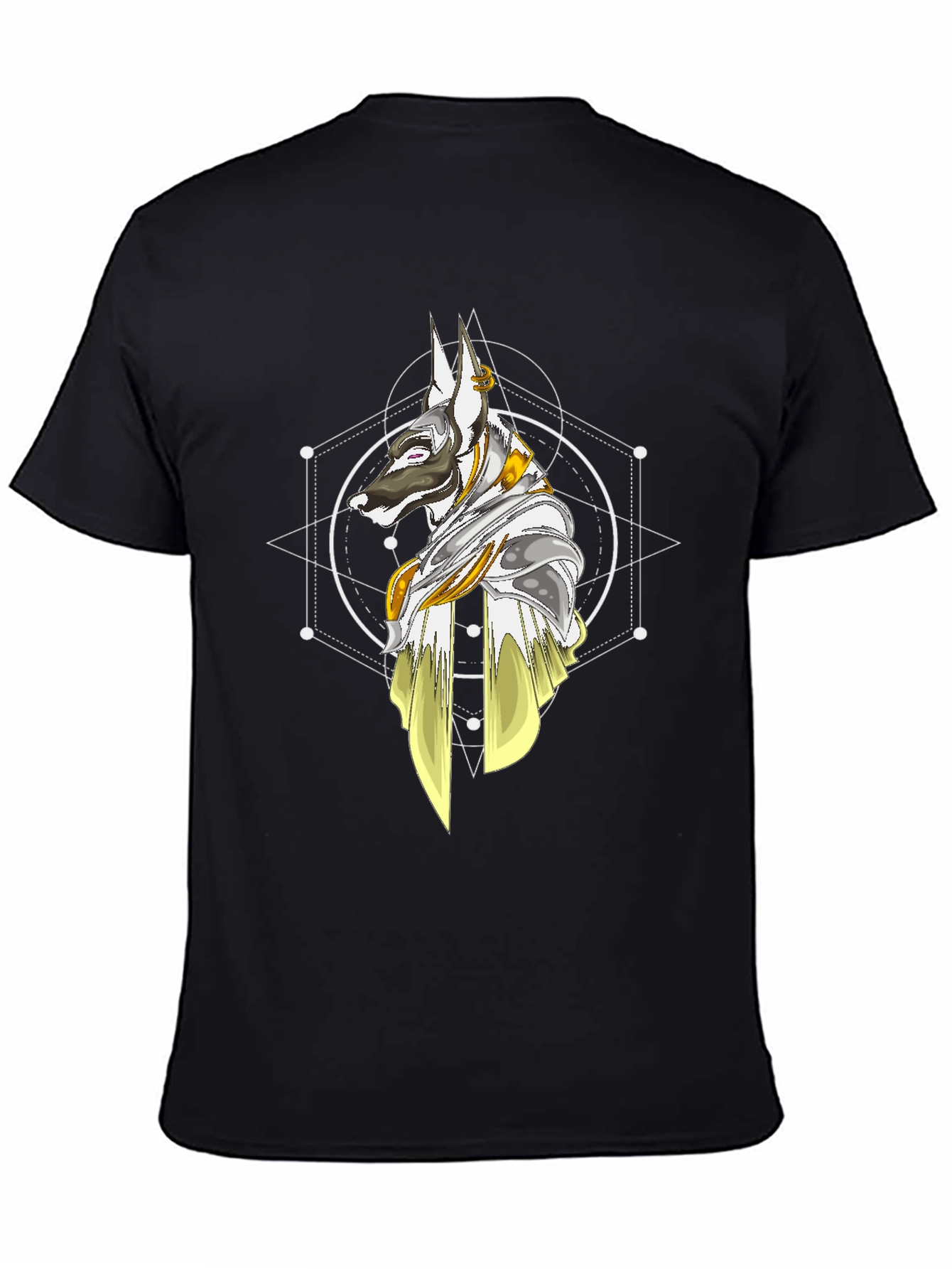 Anubis Geometric T-Shirt - Stylish Egyptian Dog God Tee