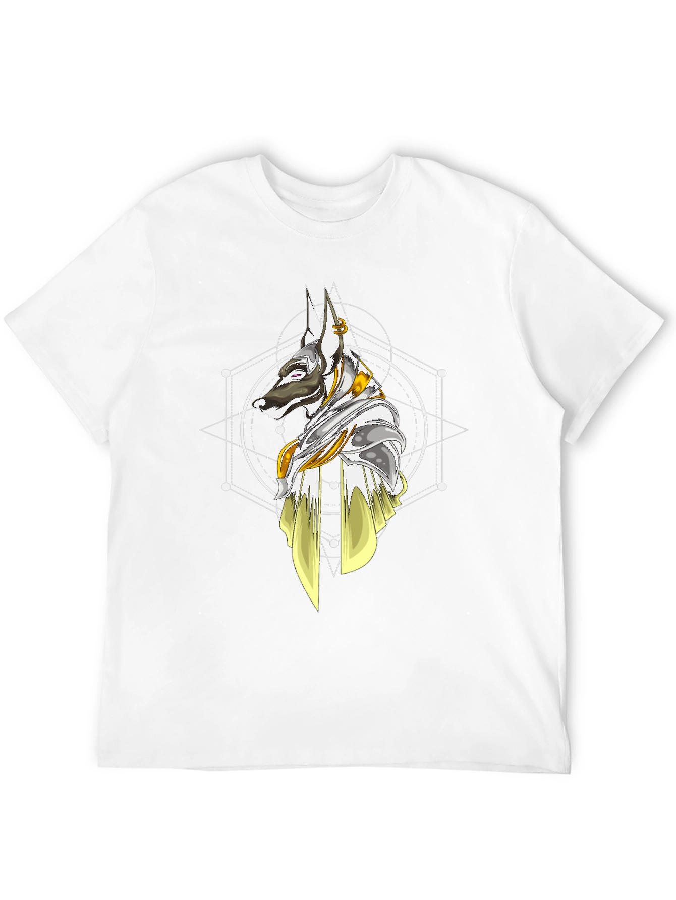 Anubis Geometric T-Shirt - Stylish Egyptian Dog God Tee
