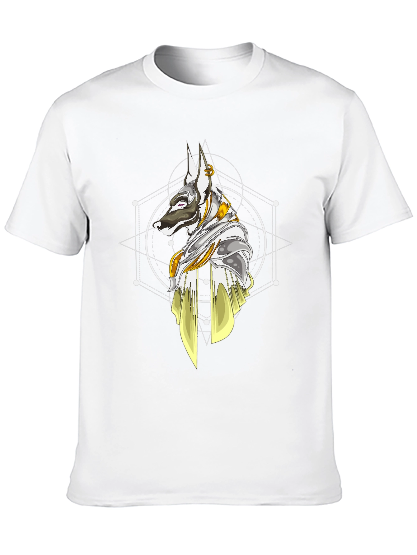 Anubis Geometric T-Shirt - Stylish Egyptian Dog God Tee