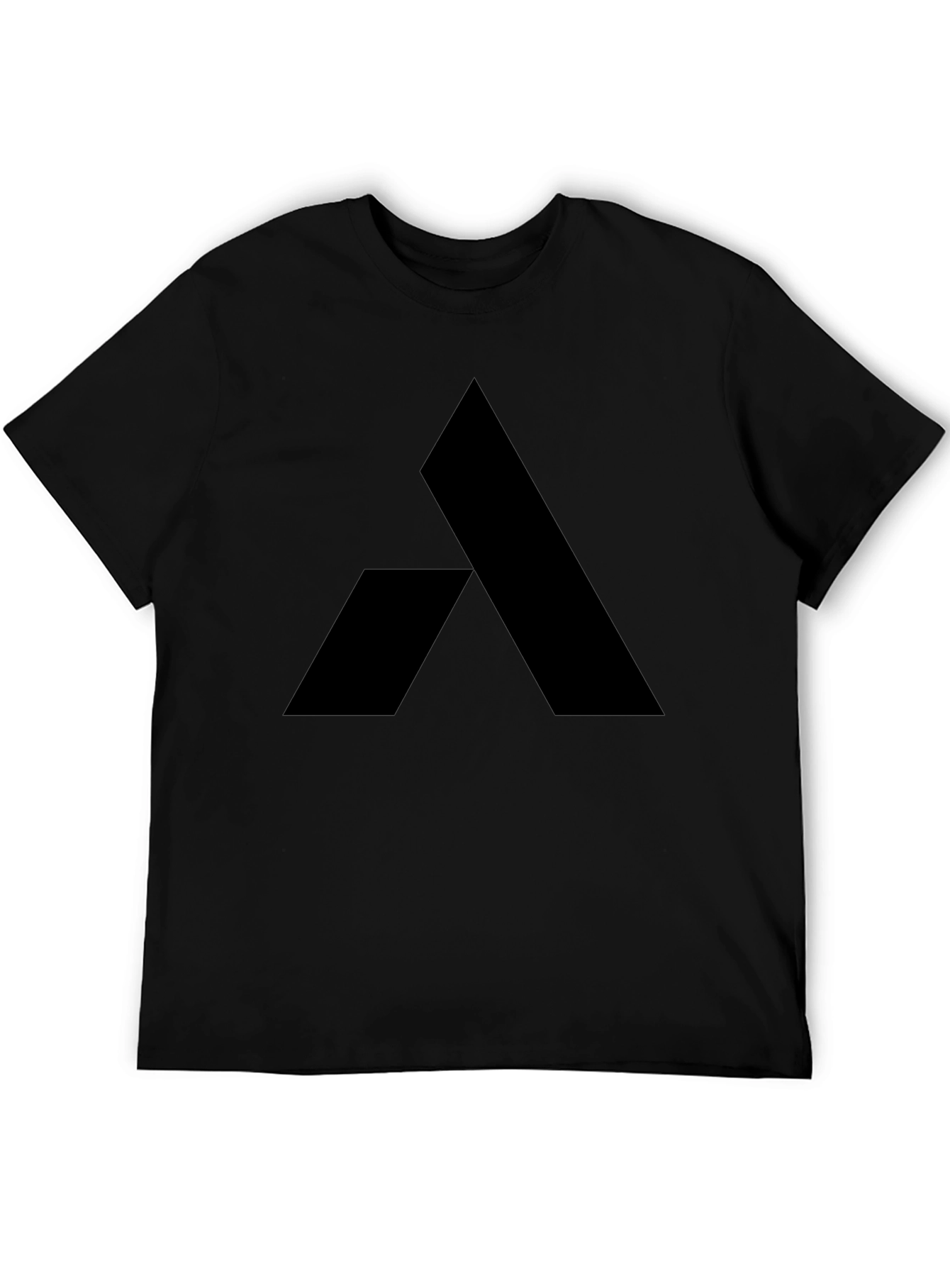 Geometric Logo Tee - Modern Black Graphic T-Shirt