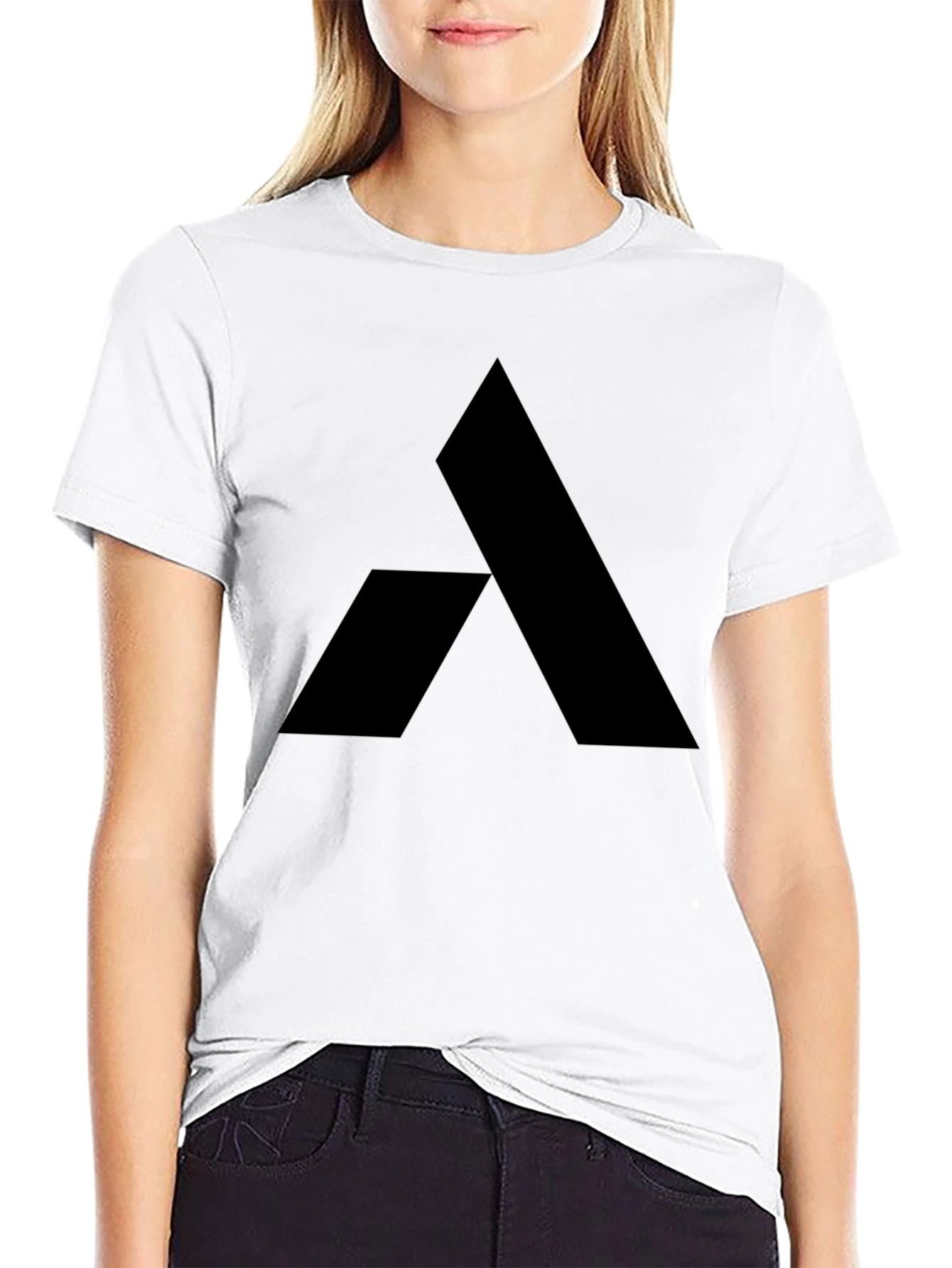 Geometric Logo Tee - Modern Black Graphic T-Shirt