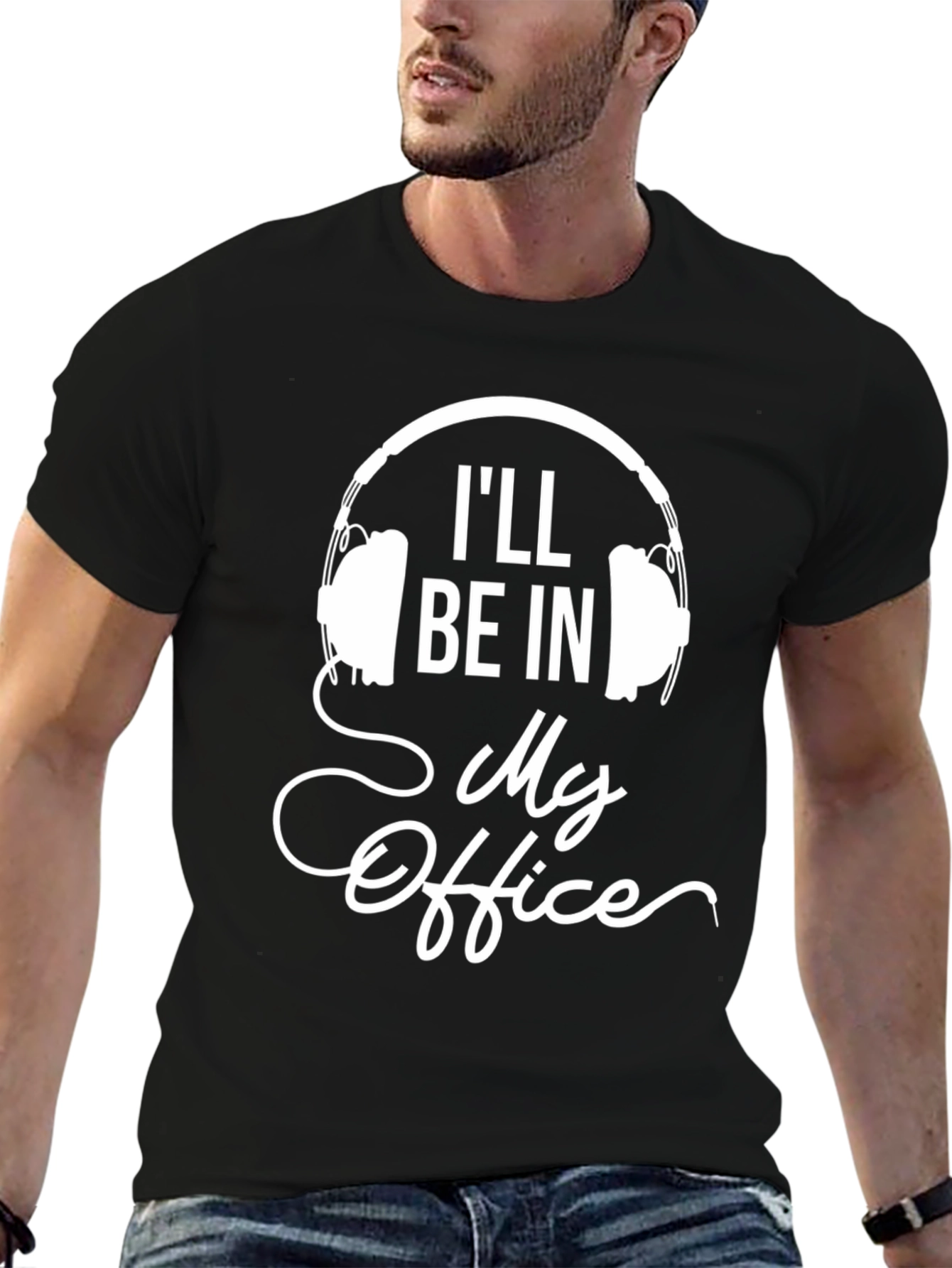 Ill Be In My Office Headphones Graphic Tee