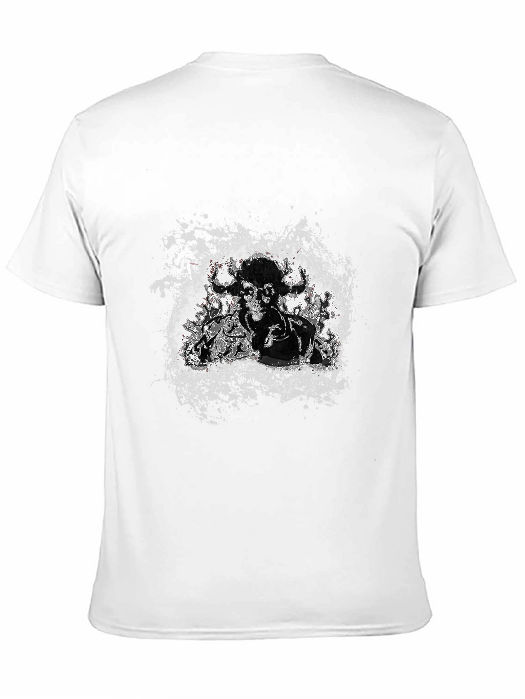 Black Graphic Tee - Bull Skull Design