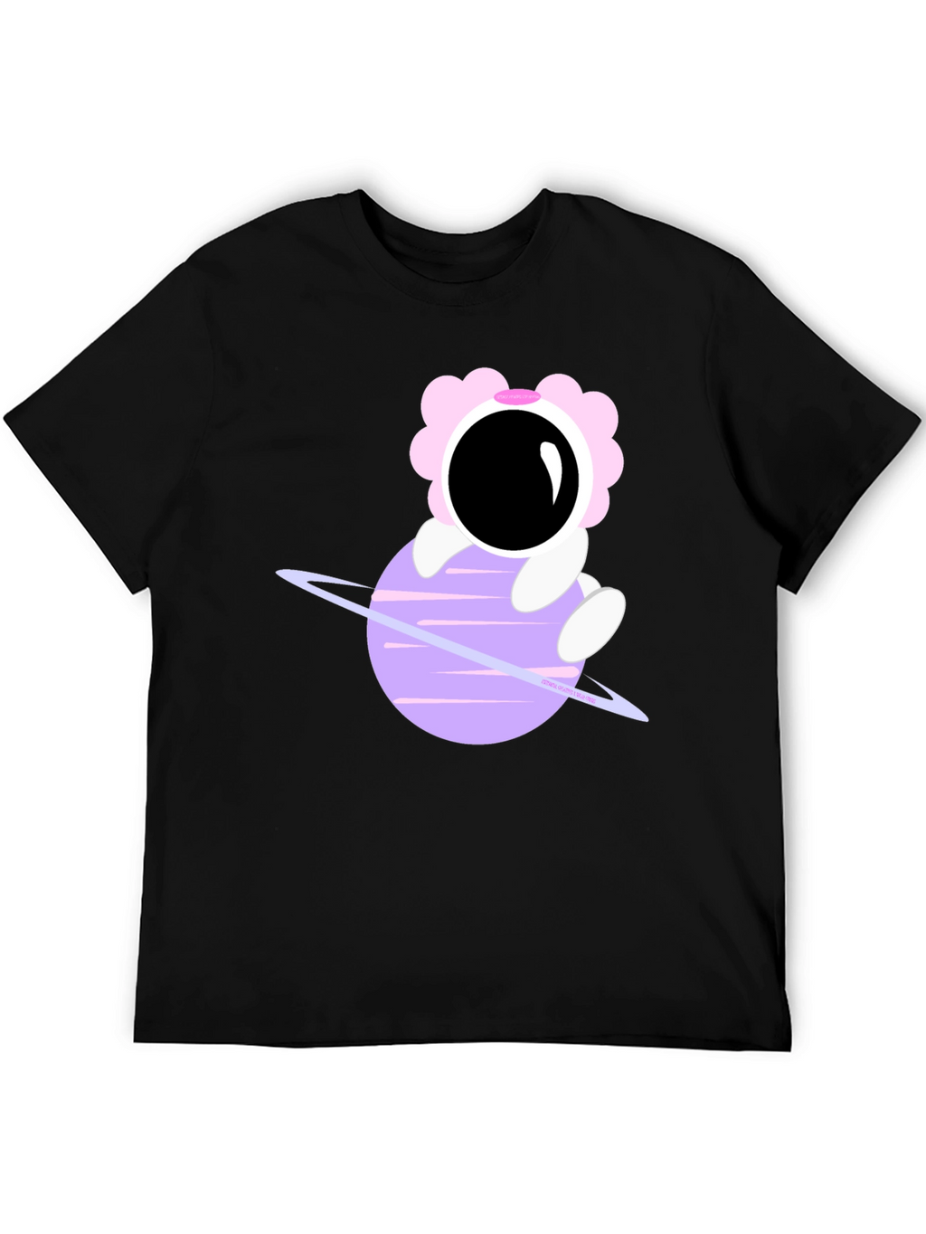 Astronaut Flower Child Black T-Shirt