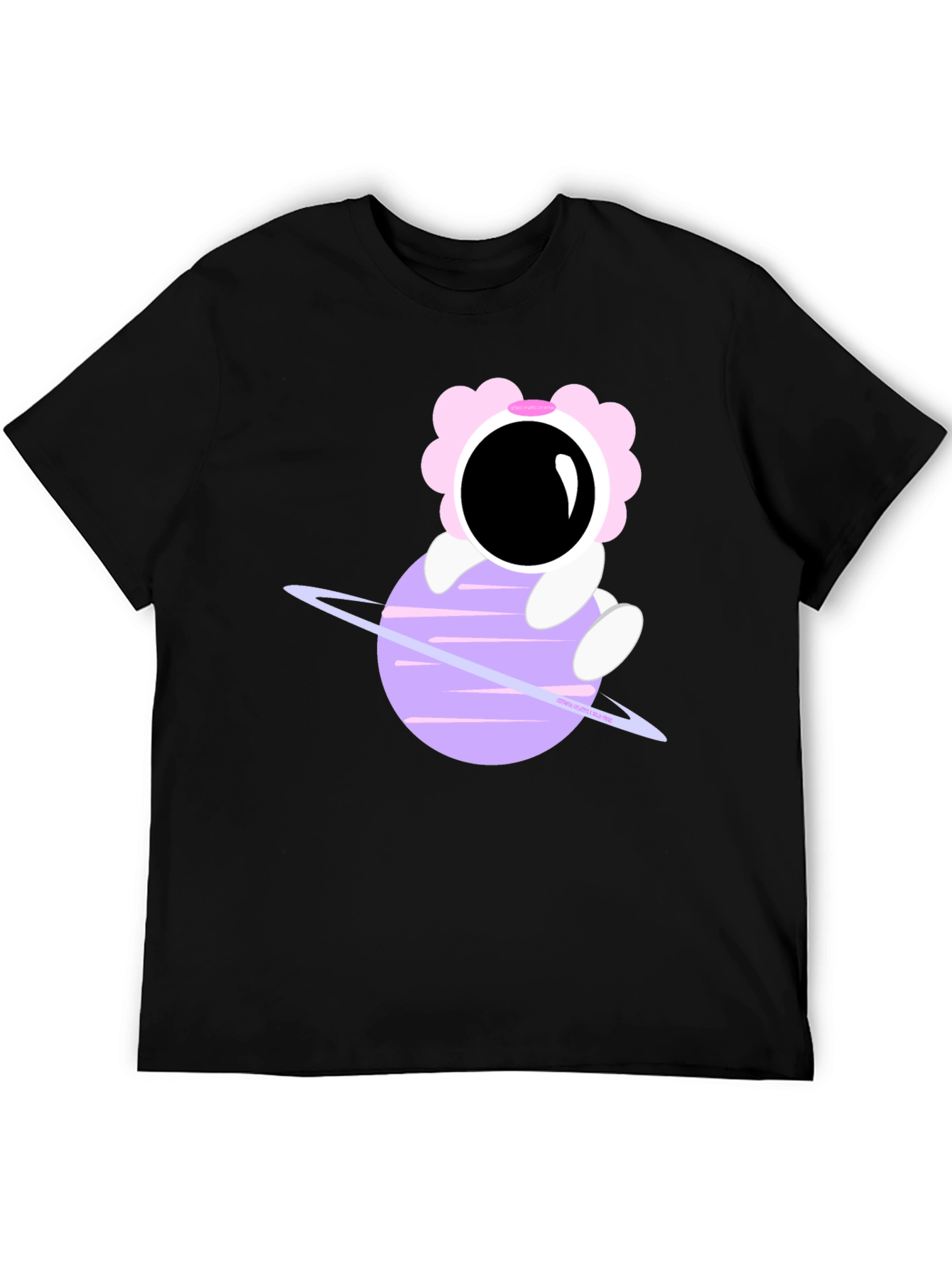 Astronaut Flower Child Black T-Shirt