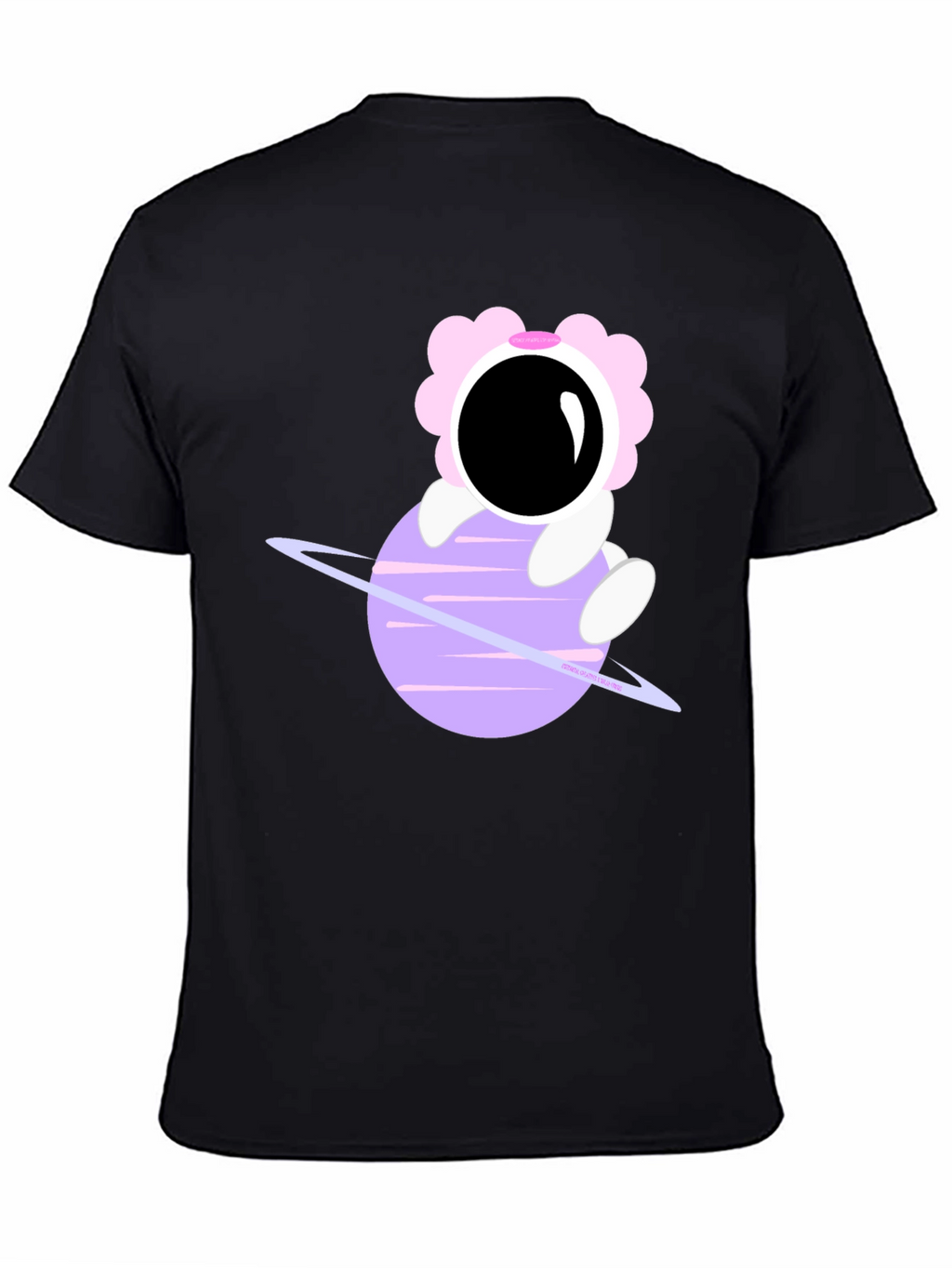 Astronaut Flower Child Black T-Shirt