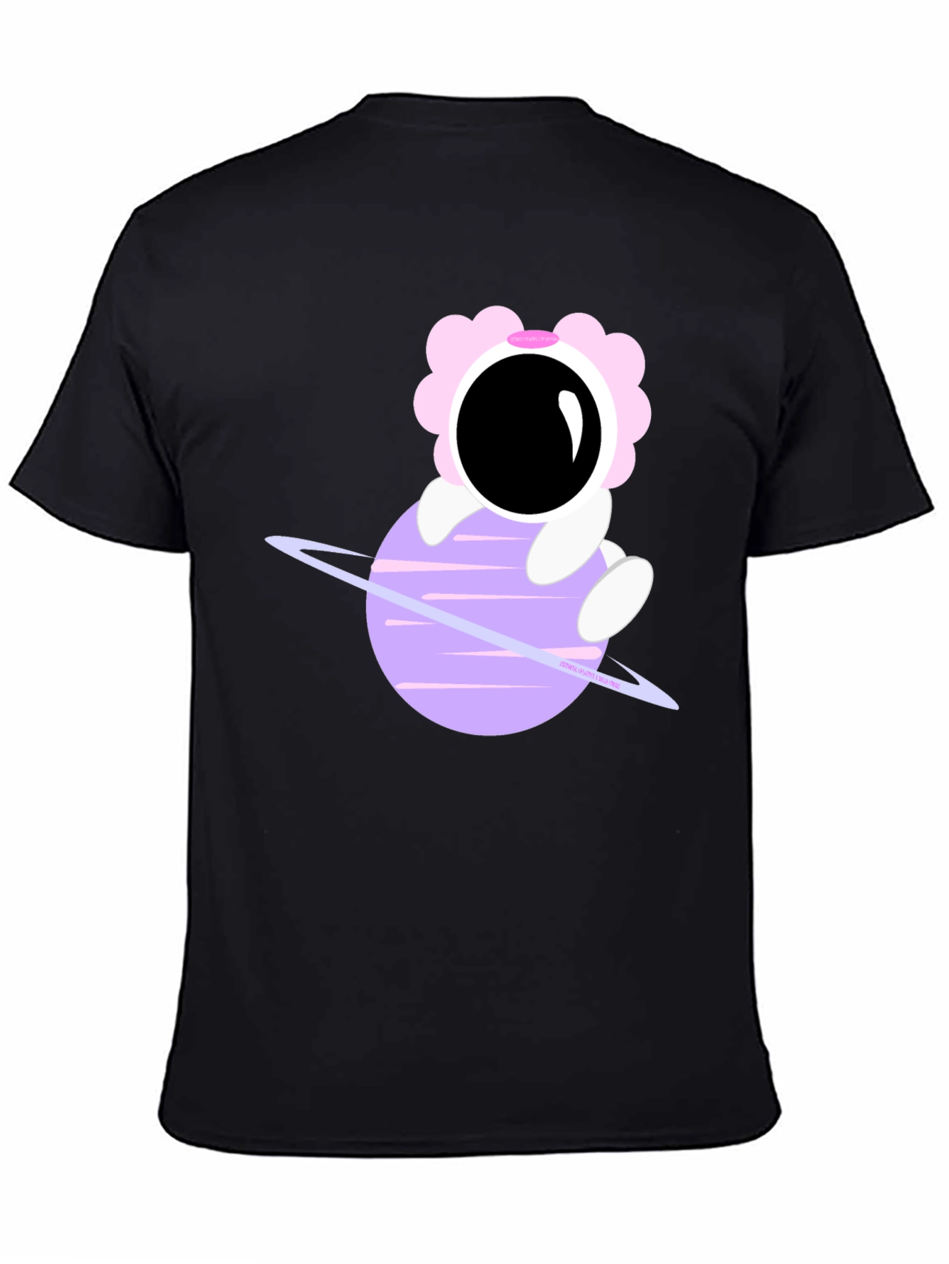 Astronaut Flower Child Black T-Shirt