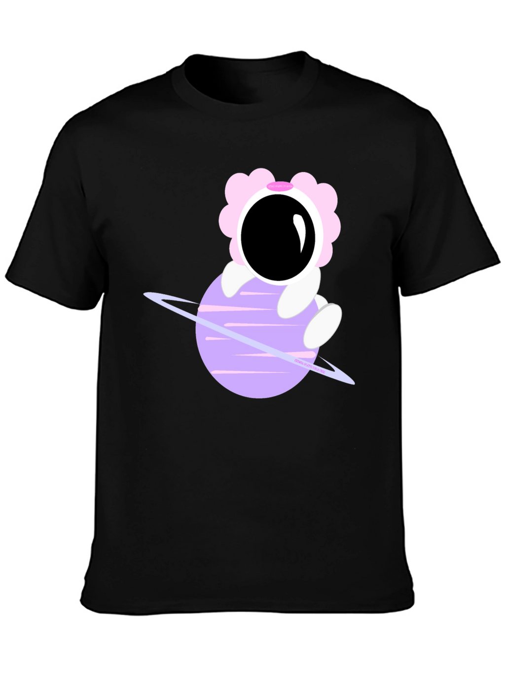 Astronaut Flower Child Black T-Shirt