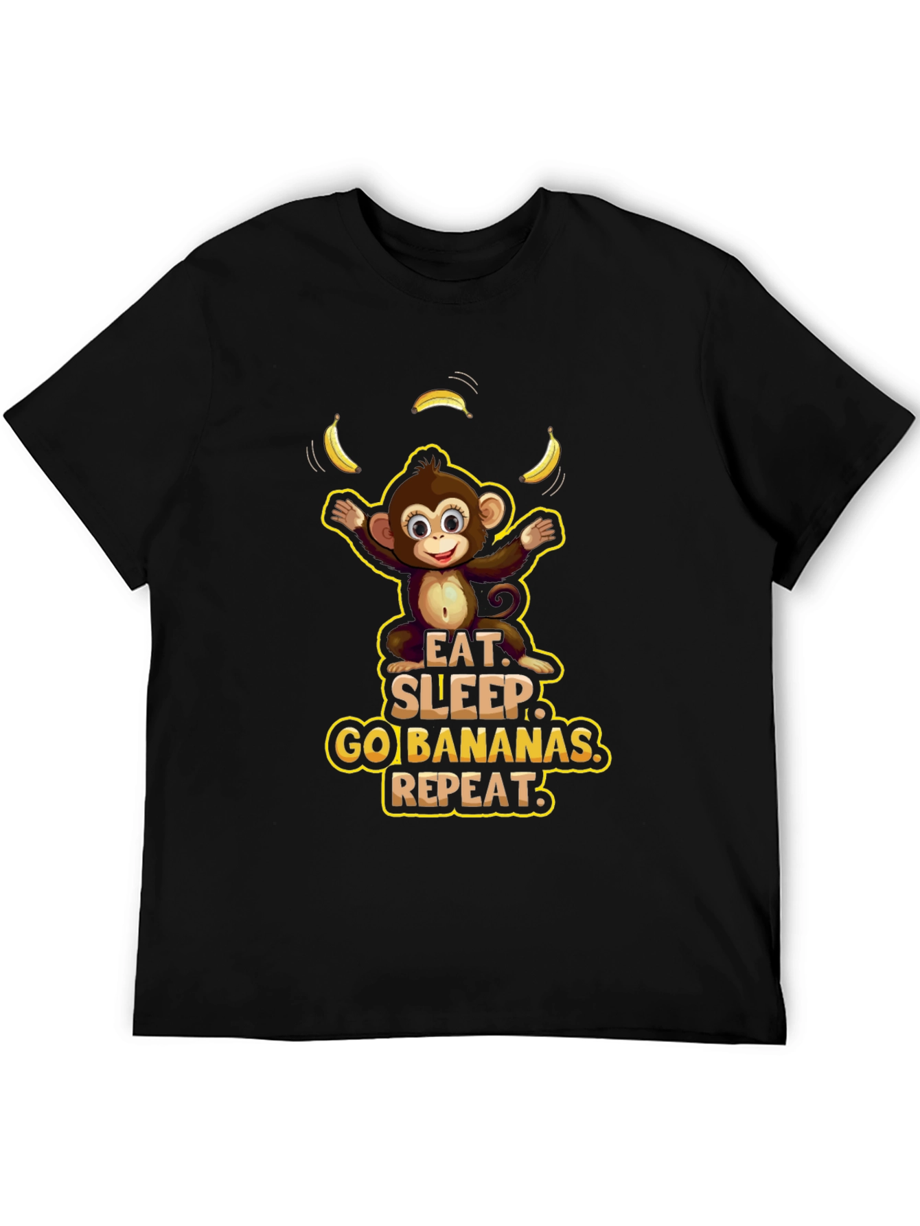 Eat Sleep Go Bananas Monkey Graphic Tee