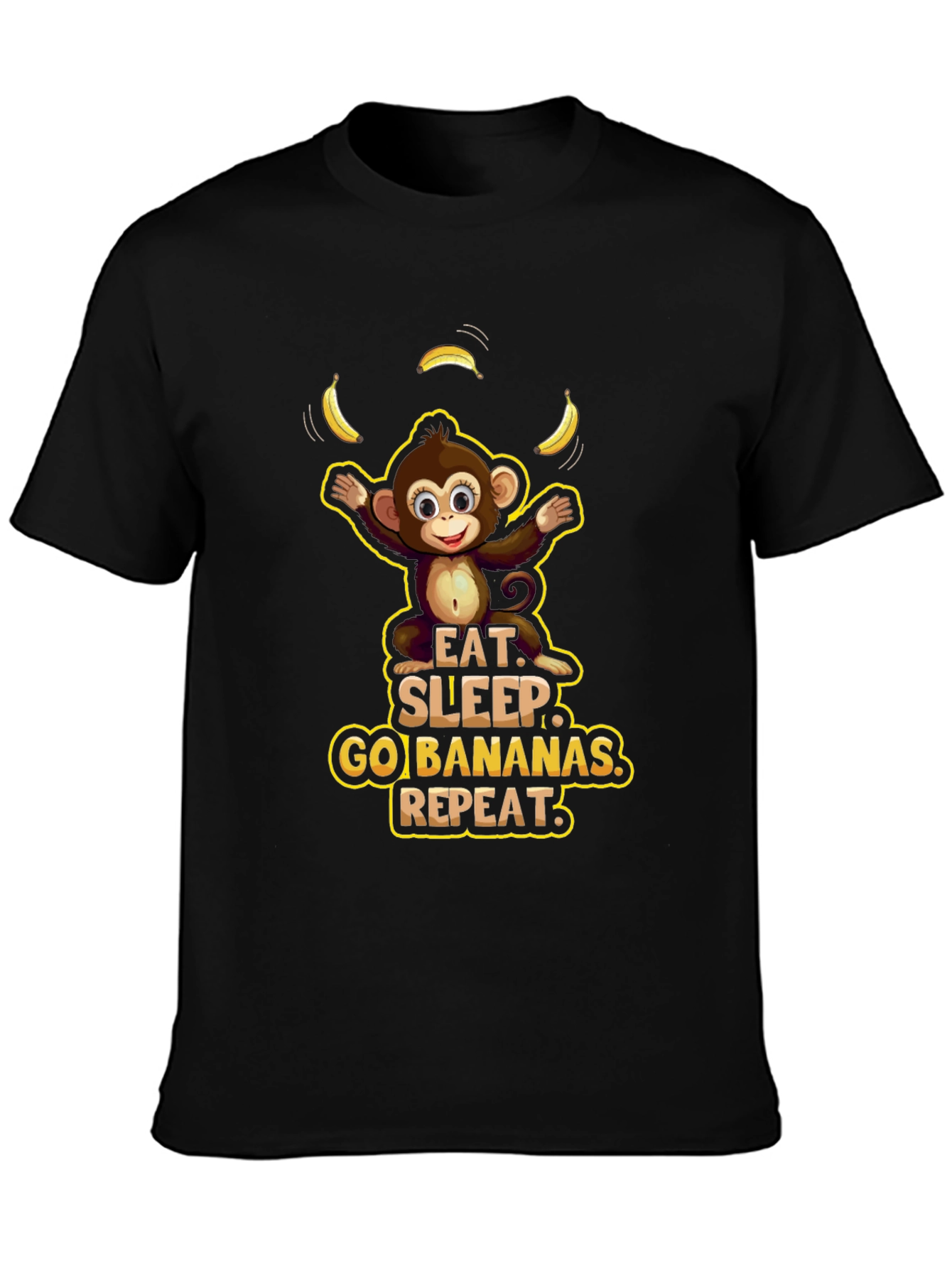 Eat Sleep Go Bananas Monkey Graphic Tee