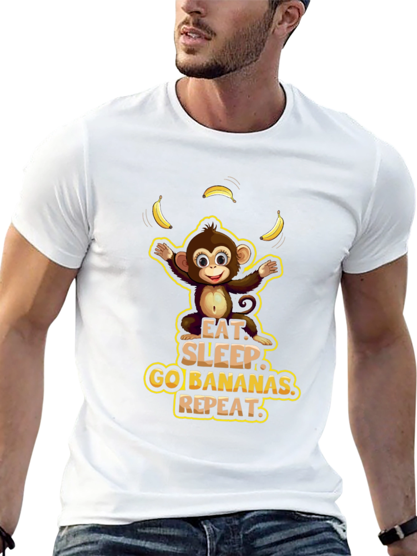 Eat Sleep Go Bananas Monkey Graphic Tee
