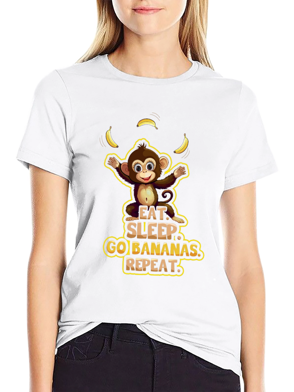 Eat Sleep Go Bananas Monkey Graphic Tee