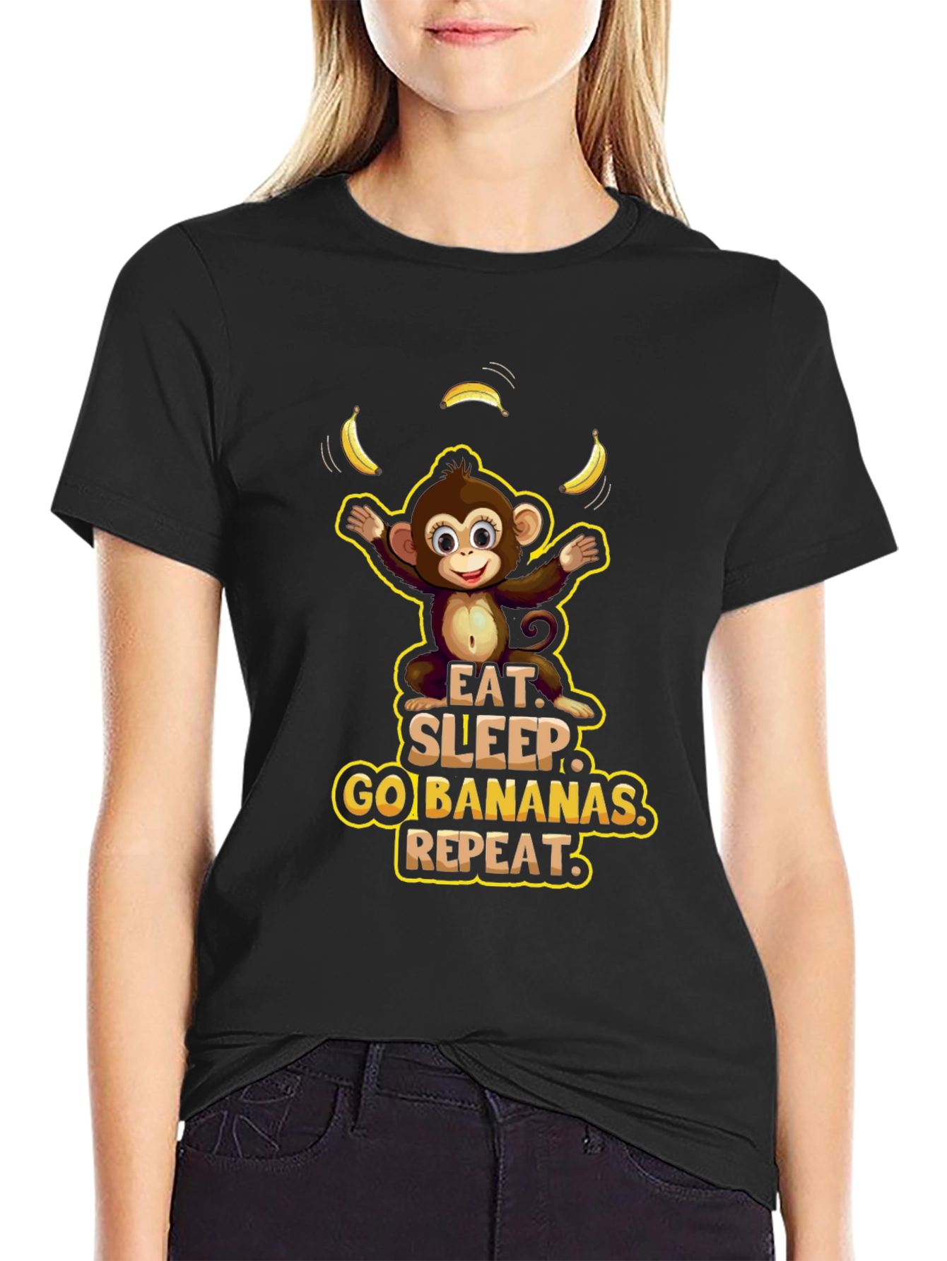 Eat Sleep Go Bananas Monkey Graphic Tee